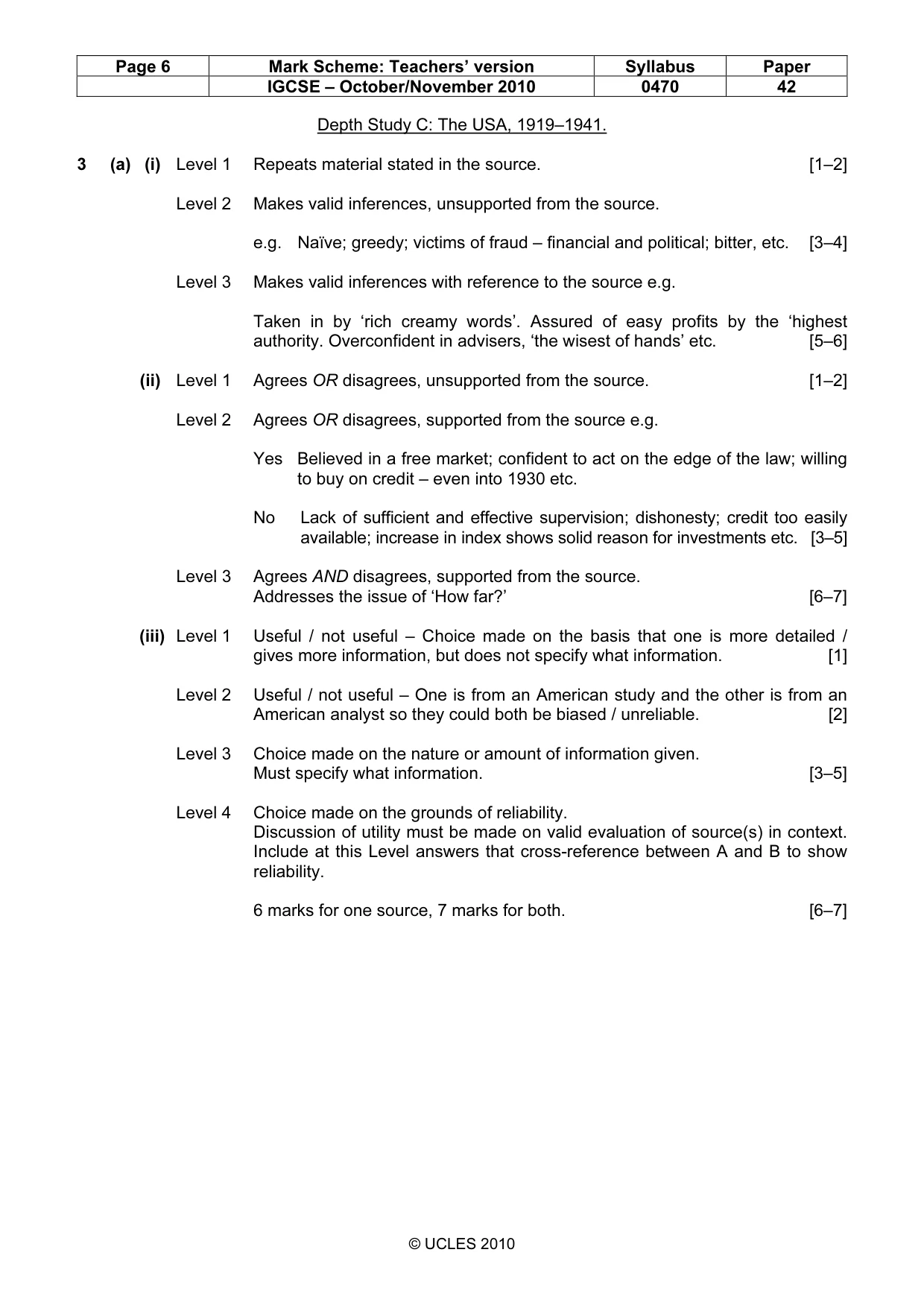 Mark scheme, page 6 of 17