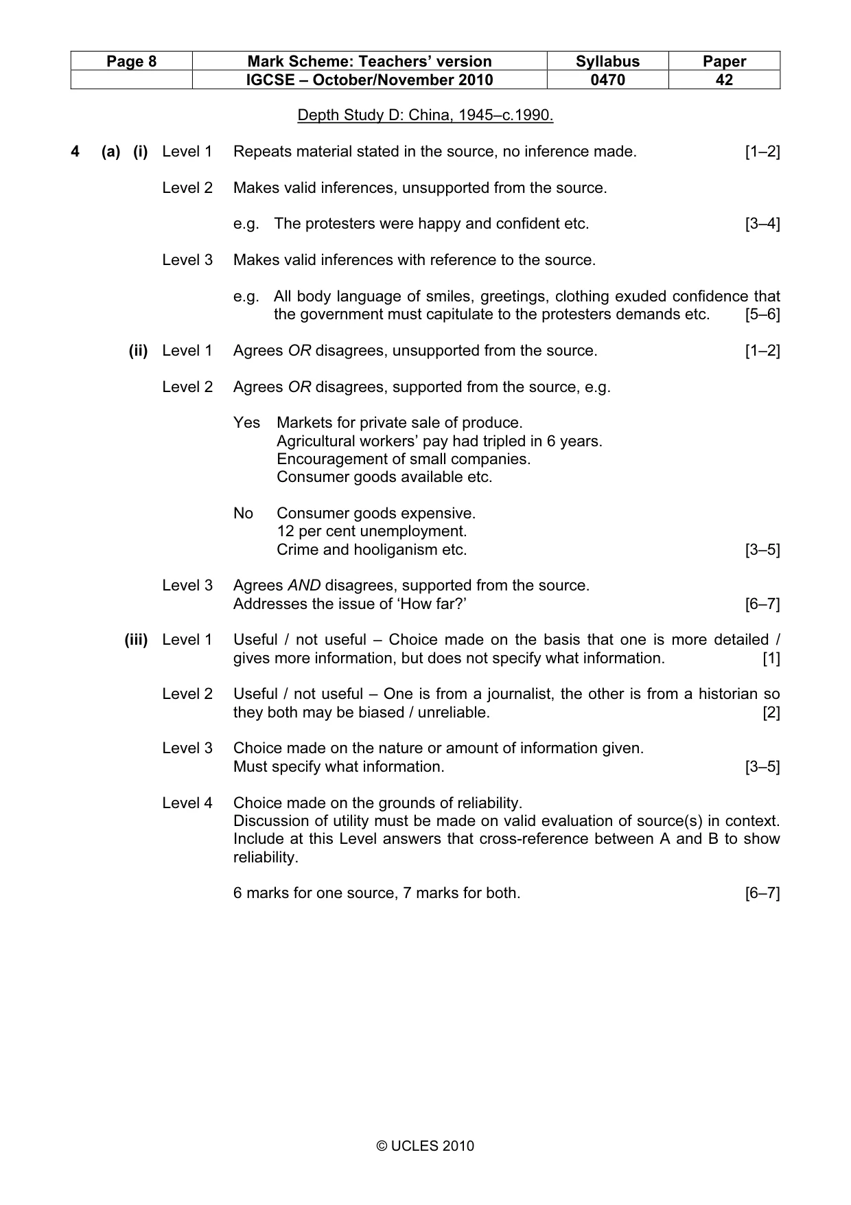 Mark scheme, page 8 of 17