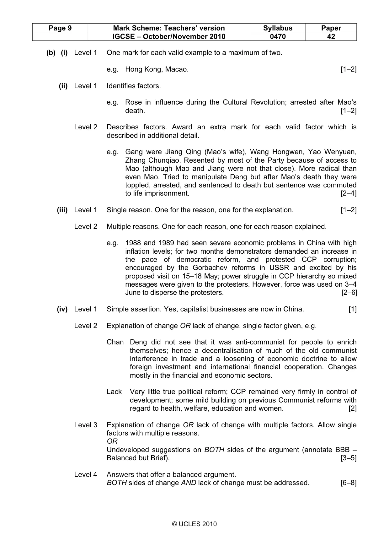 Mark scheme, page 9 of 17