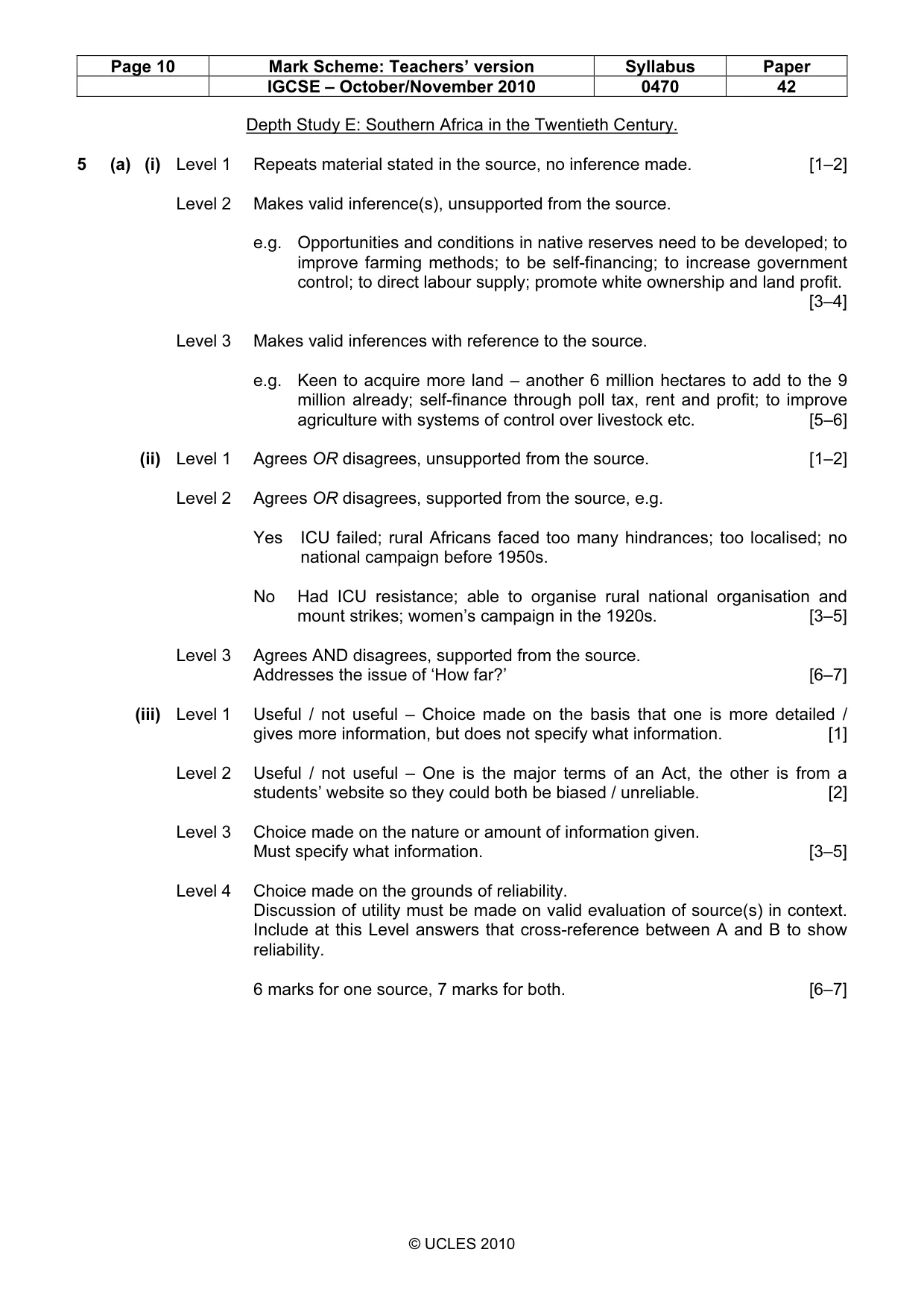 Mark scheme, page 10 of 17