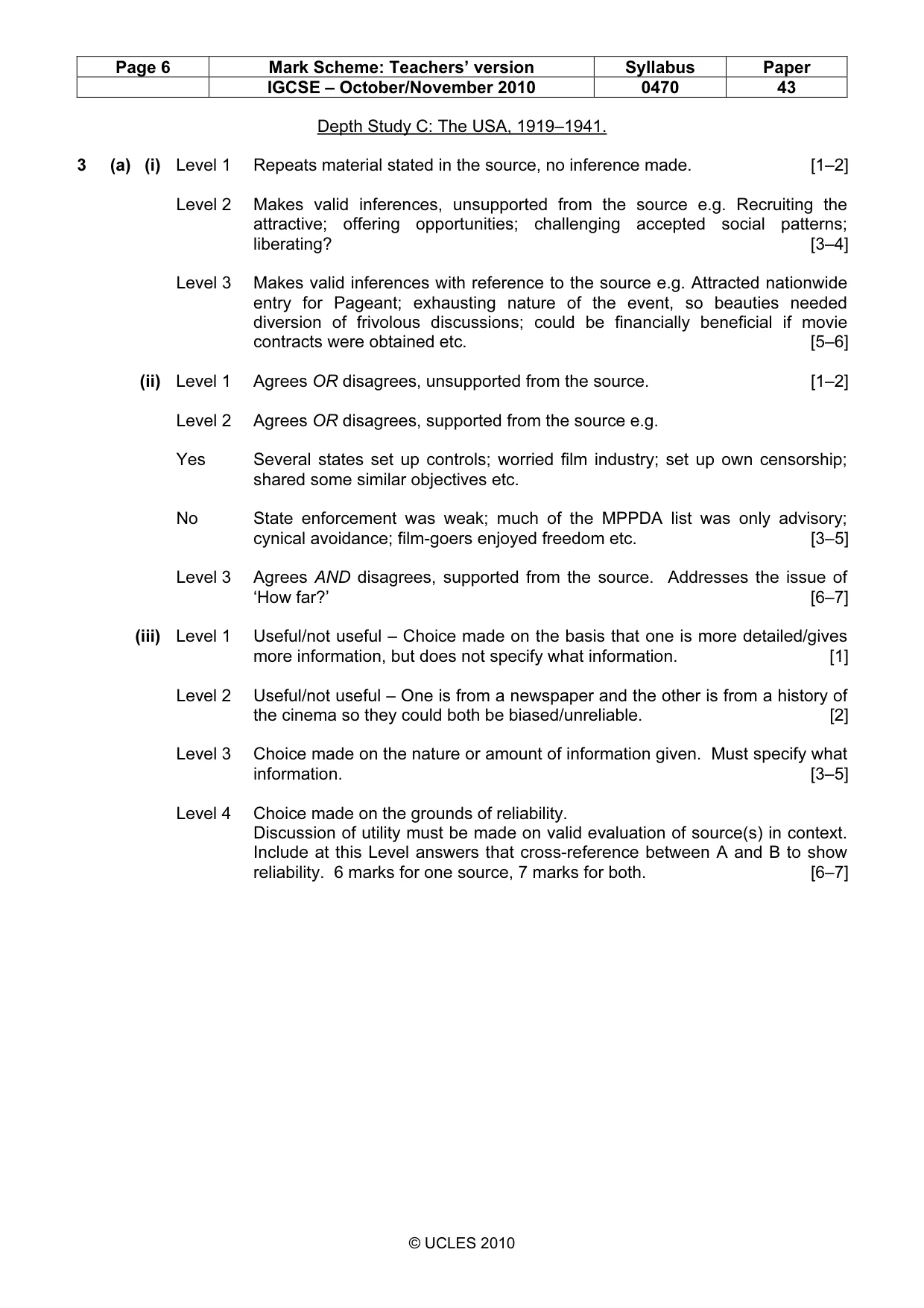 Mark scheme, page 6 of 17