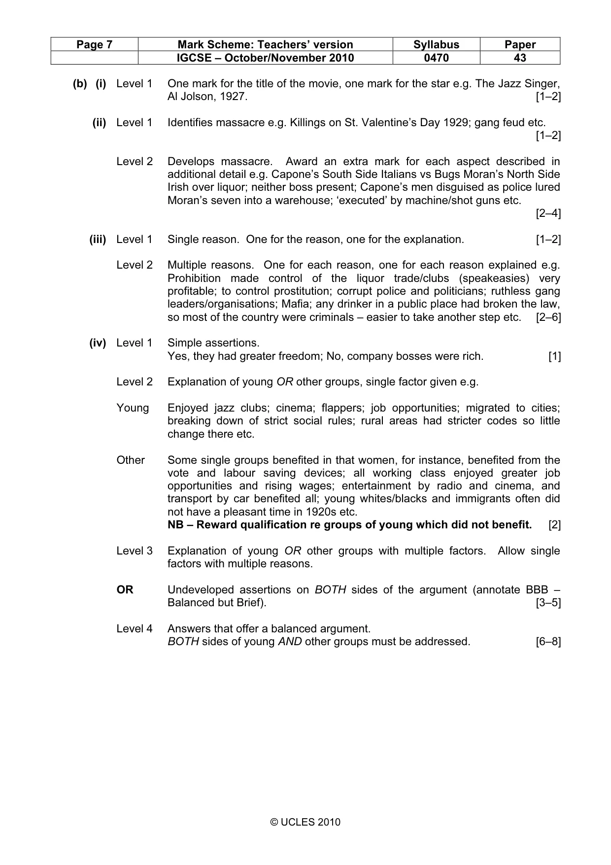 Mark scheme, page 7 of 17