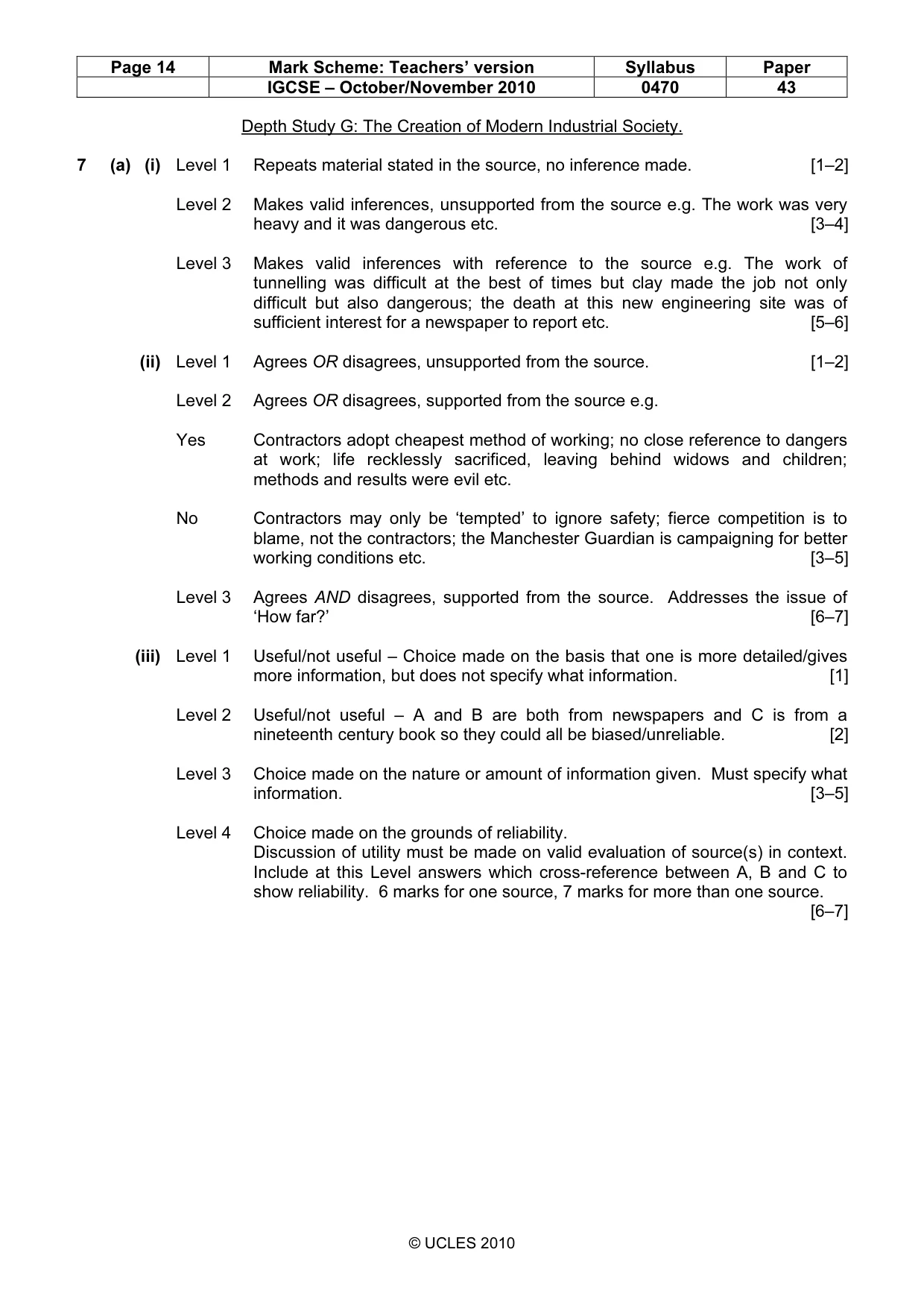 Mark scheme, page 14 of 17