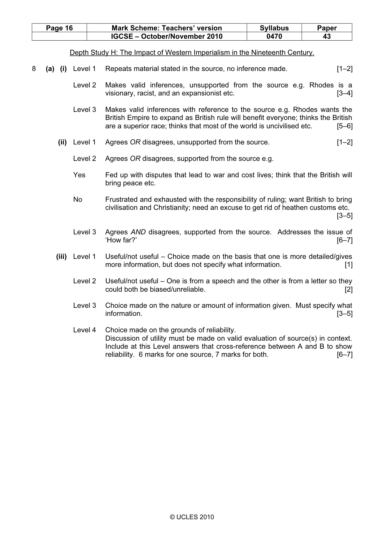 Mark scheme, page 16 of 17