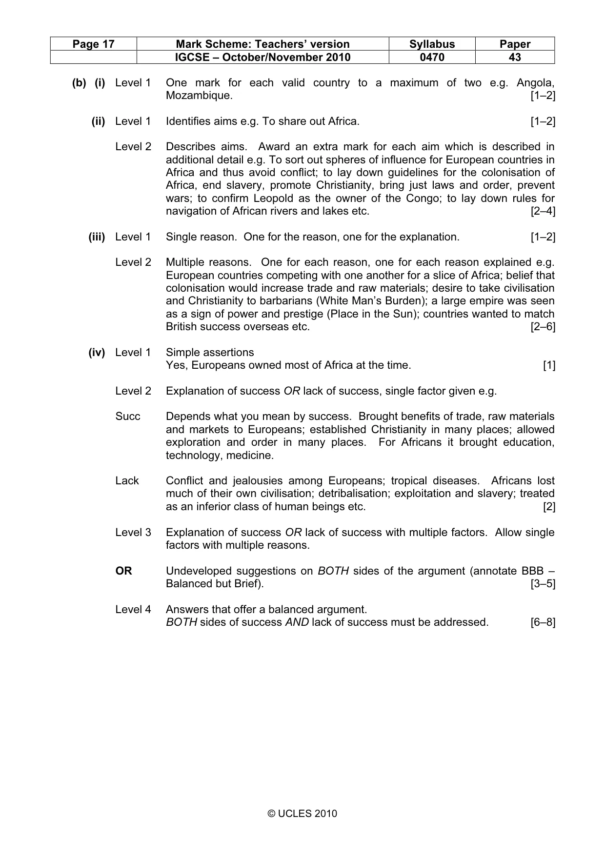 Mark scheme, page 17 of 17