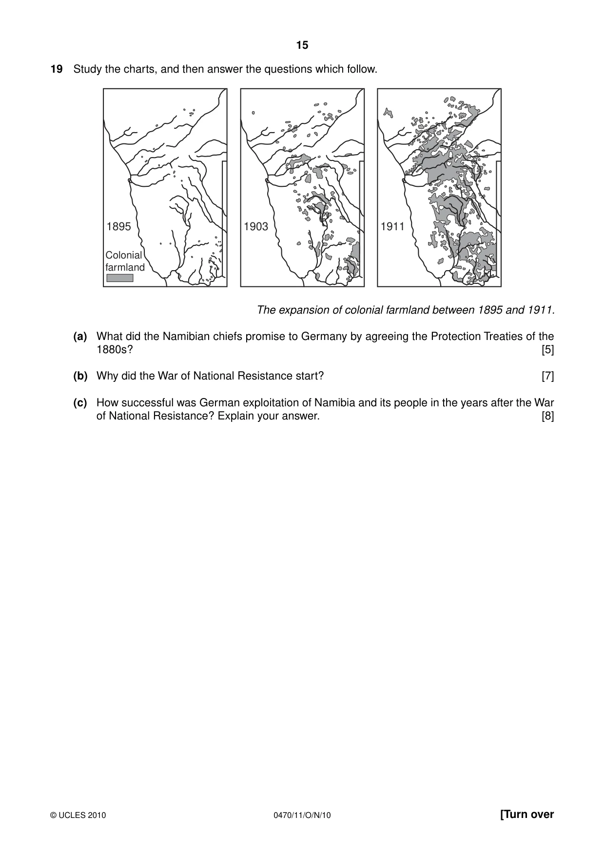 Cambridge IGCSE History 0470 2010 Oct/Nov Paper 1 · Variant 1 question paper, page 15 of 20