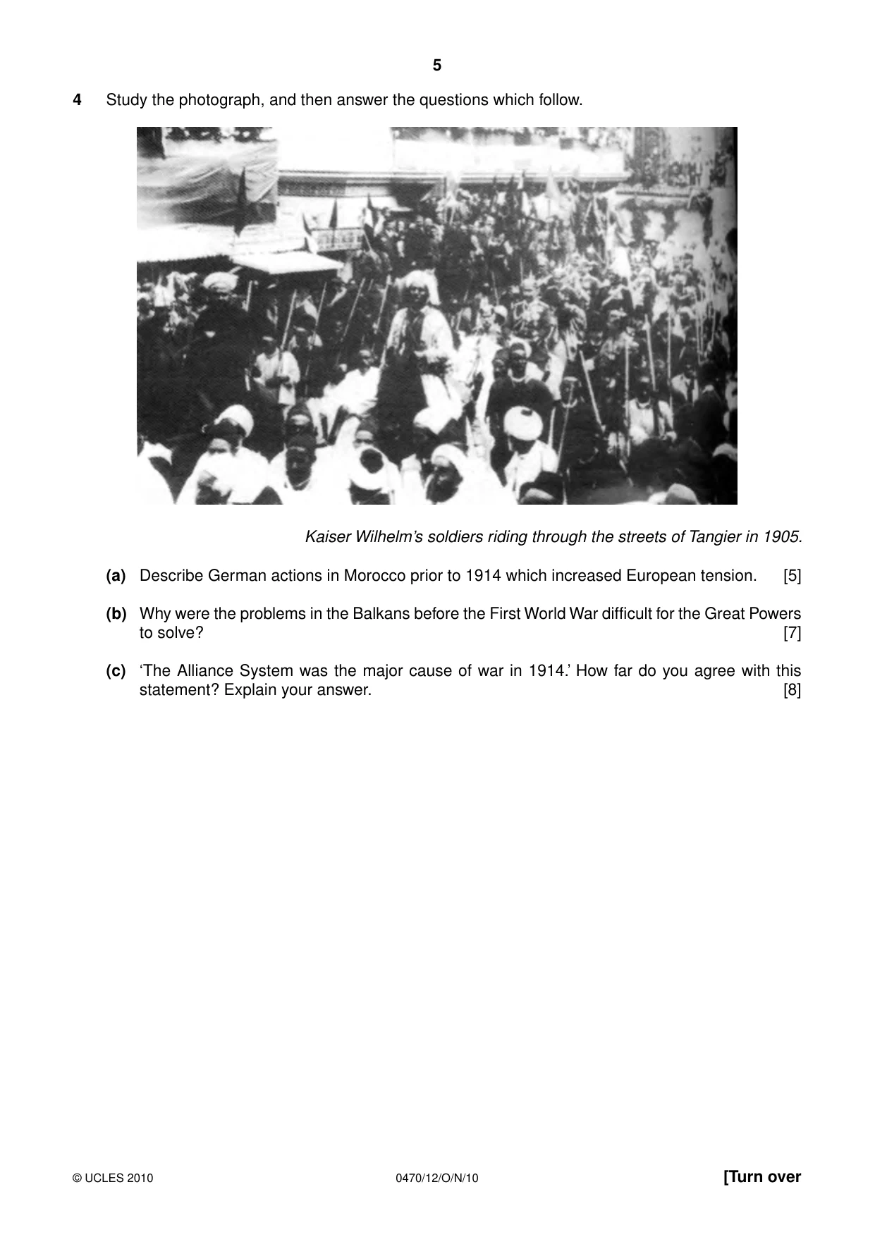 Cambridge IGCSE History 0470 2010 Oct/Nov Paper 1 · Variant 2 question paper, page 5 of 24