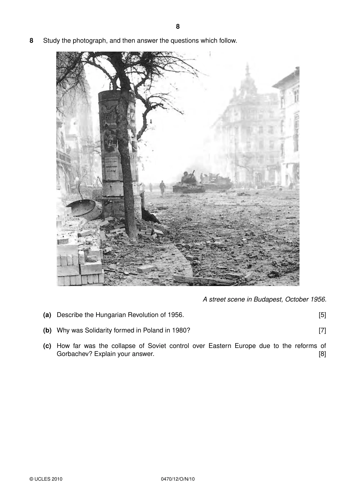 Cambridge IGCSE History 0470 2010 Oct/Nov Paper 1 · Variant 2 question paper, page 8 of 24