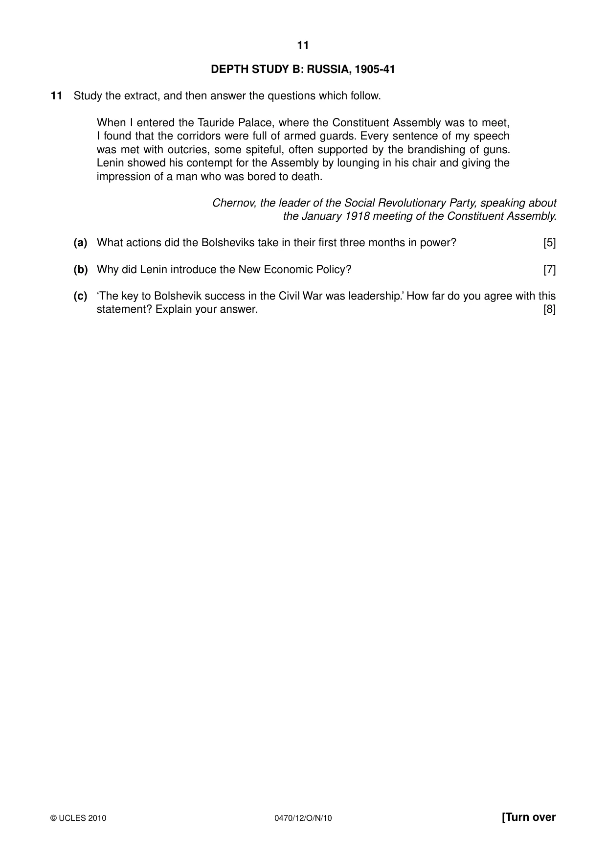 Cambridge IGCSE History 0470 2010 Oct/Nov Paper 1 · Variant 2 question paper, page 11 of 24