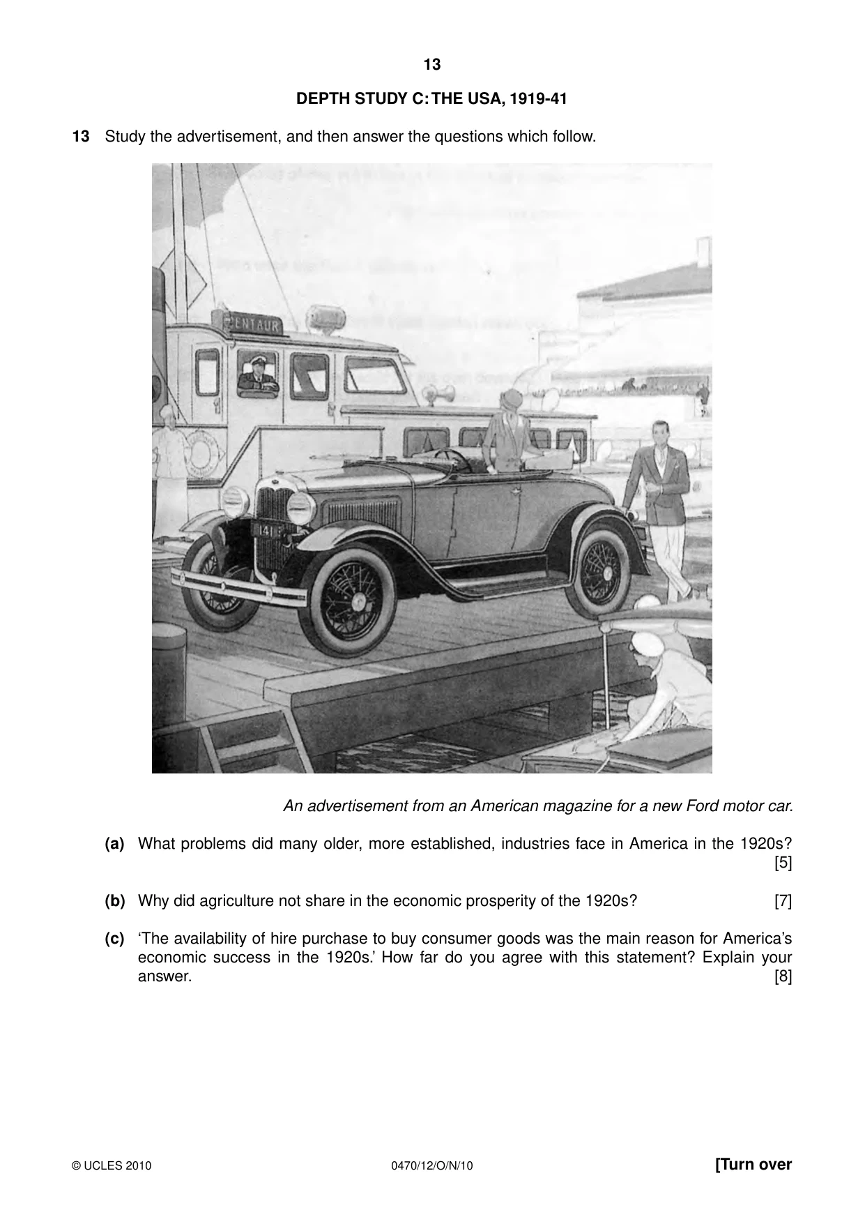 Cambridge IGCSE History 0470 2010 Oct/Nov Paper 1 · Variant 2 question paper, page 13 of 24