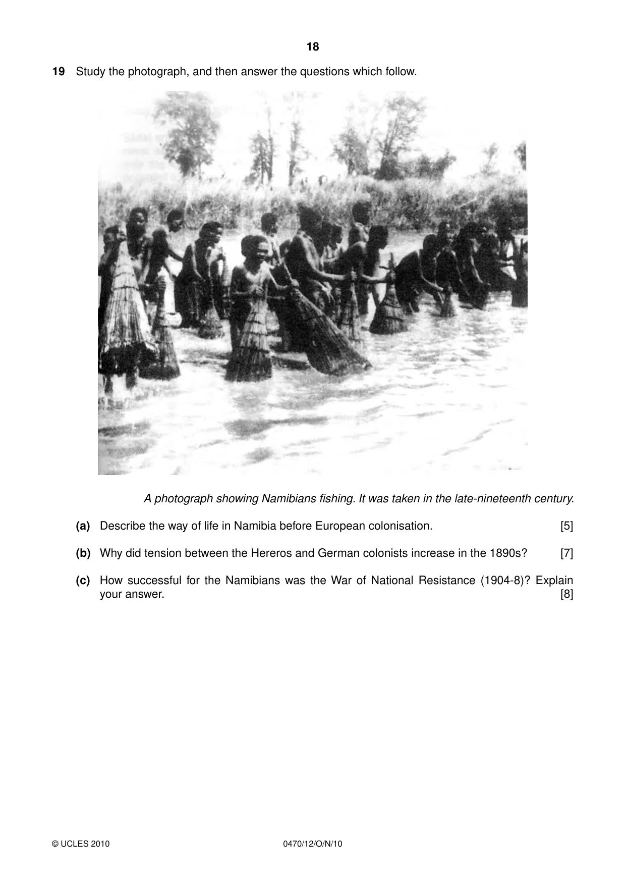 Cambridge IGCSE History 0470 2010 Oct/Nov Paper 1 · Variant 2 question paper, page 18 of 24