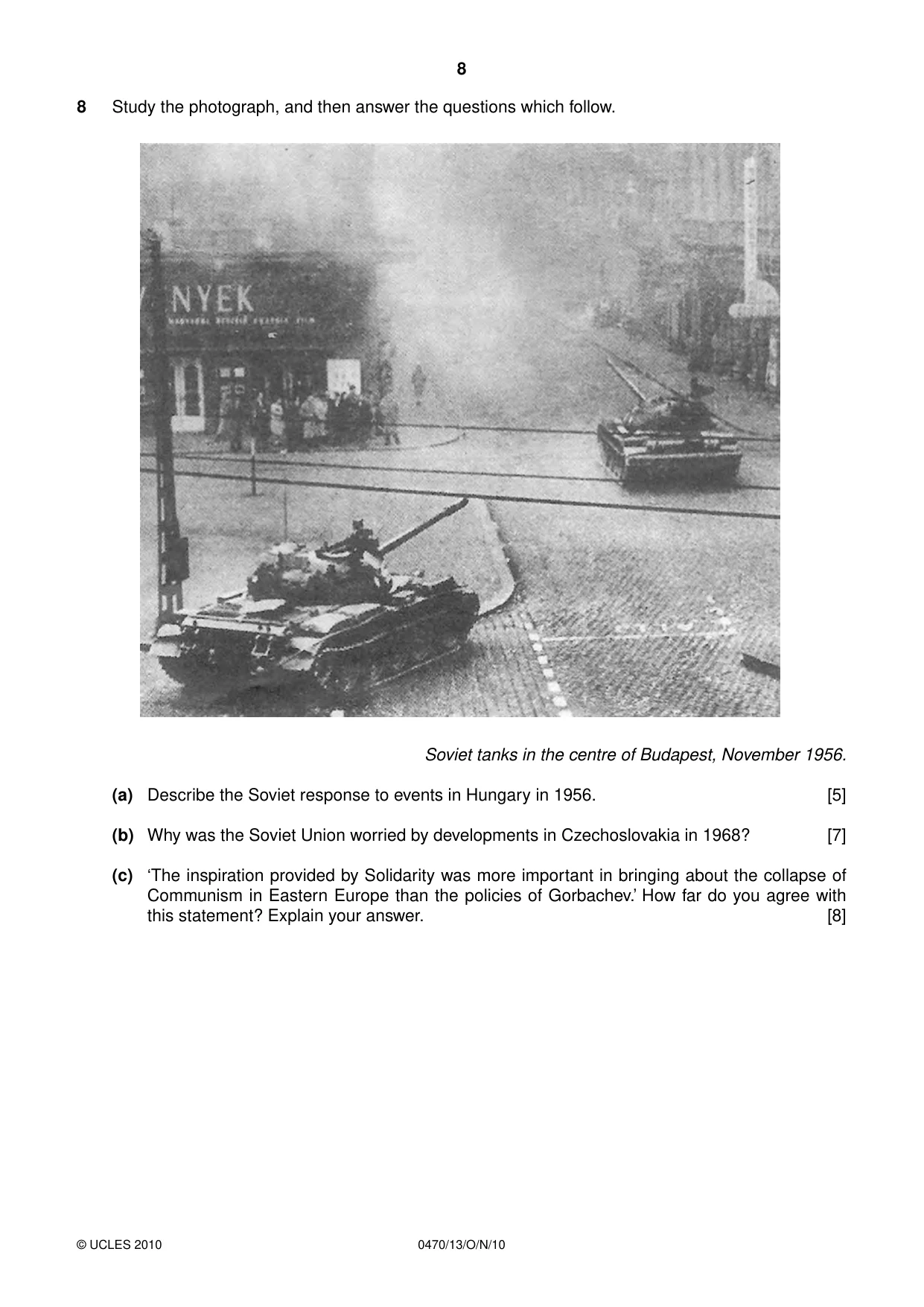 Cambridge IGCSE History 0470 2010 Oct/Nov Paper 1 · Variant 3 question paper, page 8 of 24