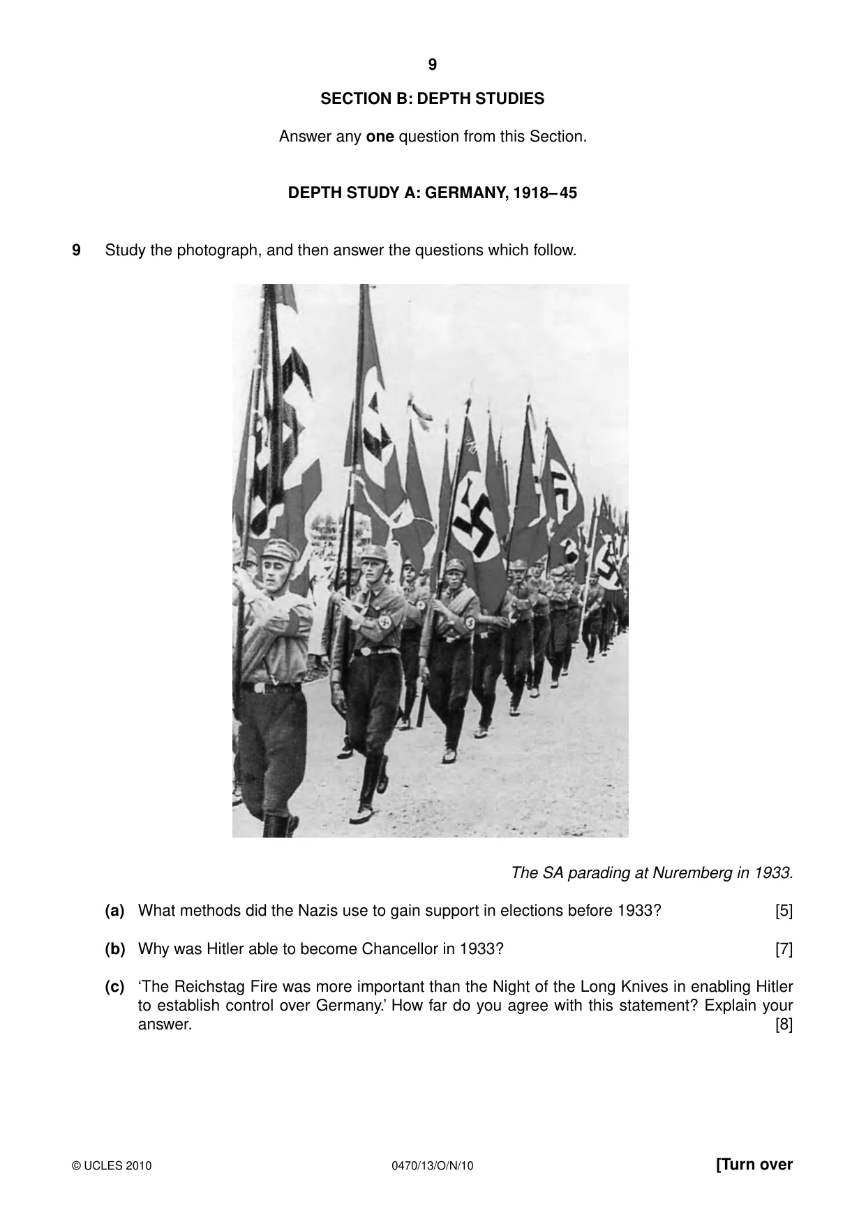 Cambridge IGCSE History 0470 2010 Oct/Nov Paper 1 · Variant 3 question paper, page 9 of 24