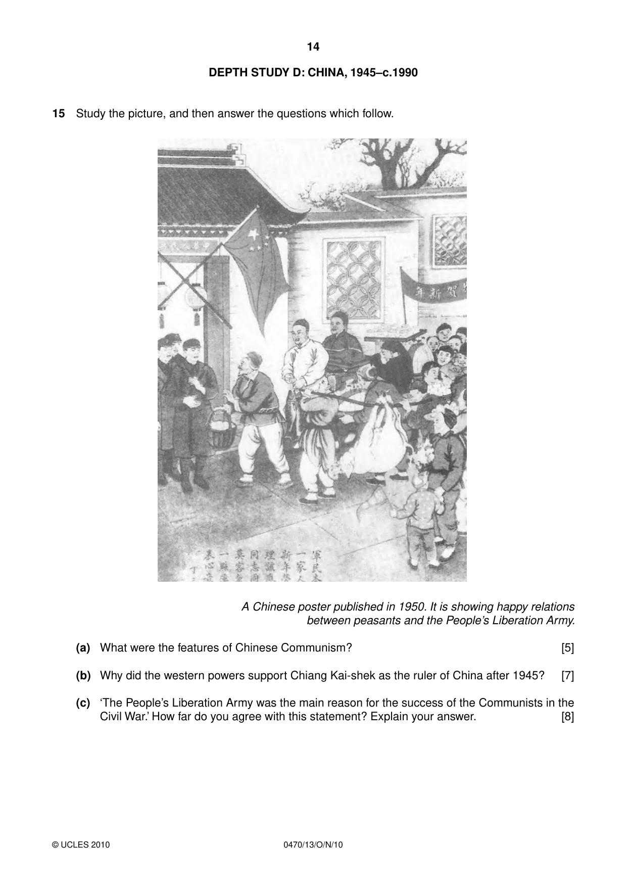 Cambridge IGCSE History 0470 2010 Oct/Nov Paper 1 · Variant 3 question paper, page 14 of 24