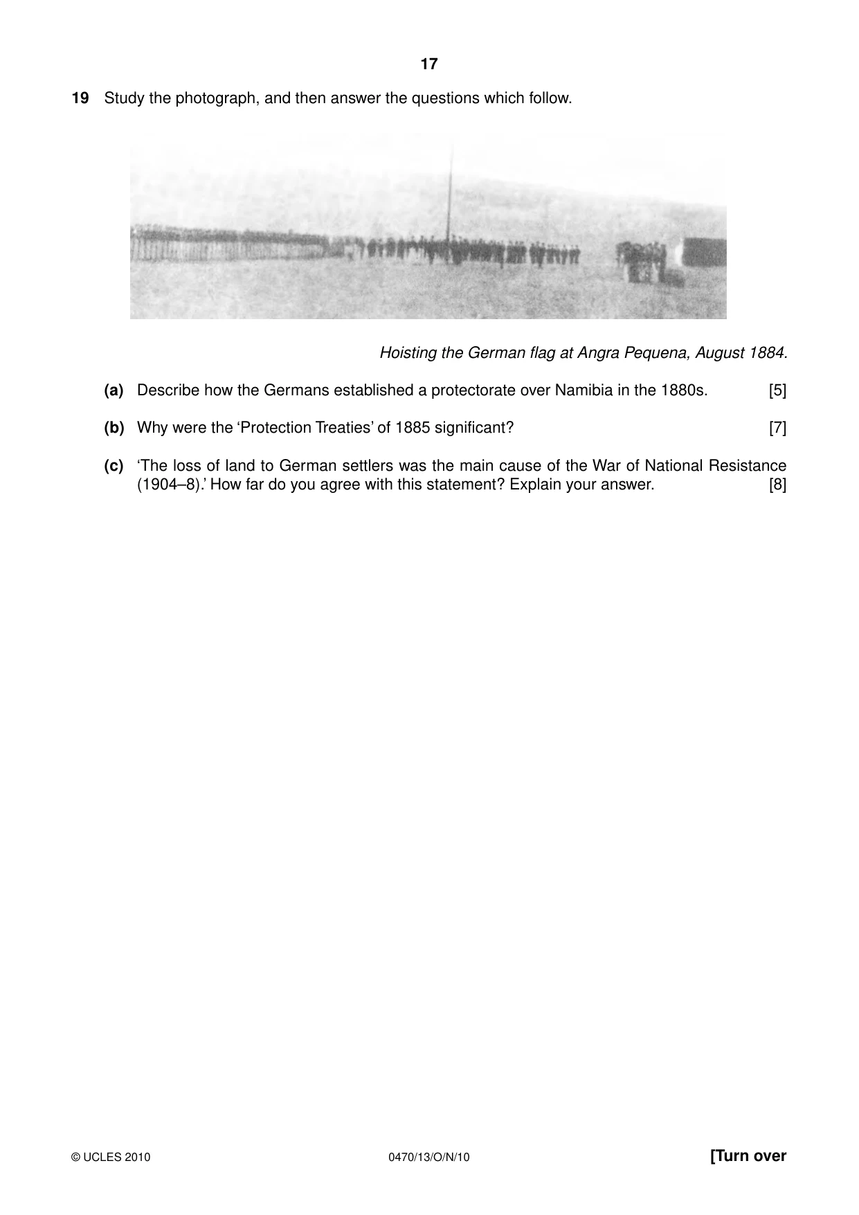 Cambridge IGCSE History 0470 2010 Oct/Nov Paper 1 · Variant 3 question paper, page 17 of 24