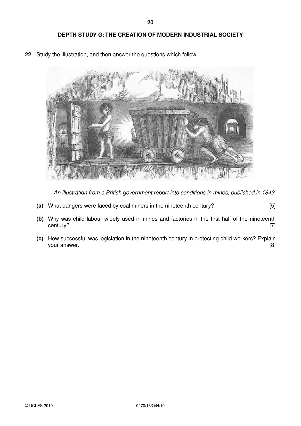 Cambridge IGCSE History 0470 2010 Oct/Nov Paper 1 · Variant 3 question paper, page 20 of 24
