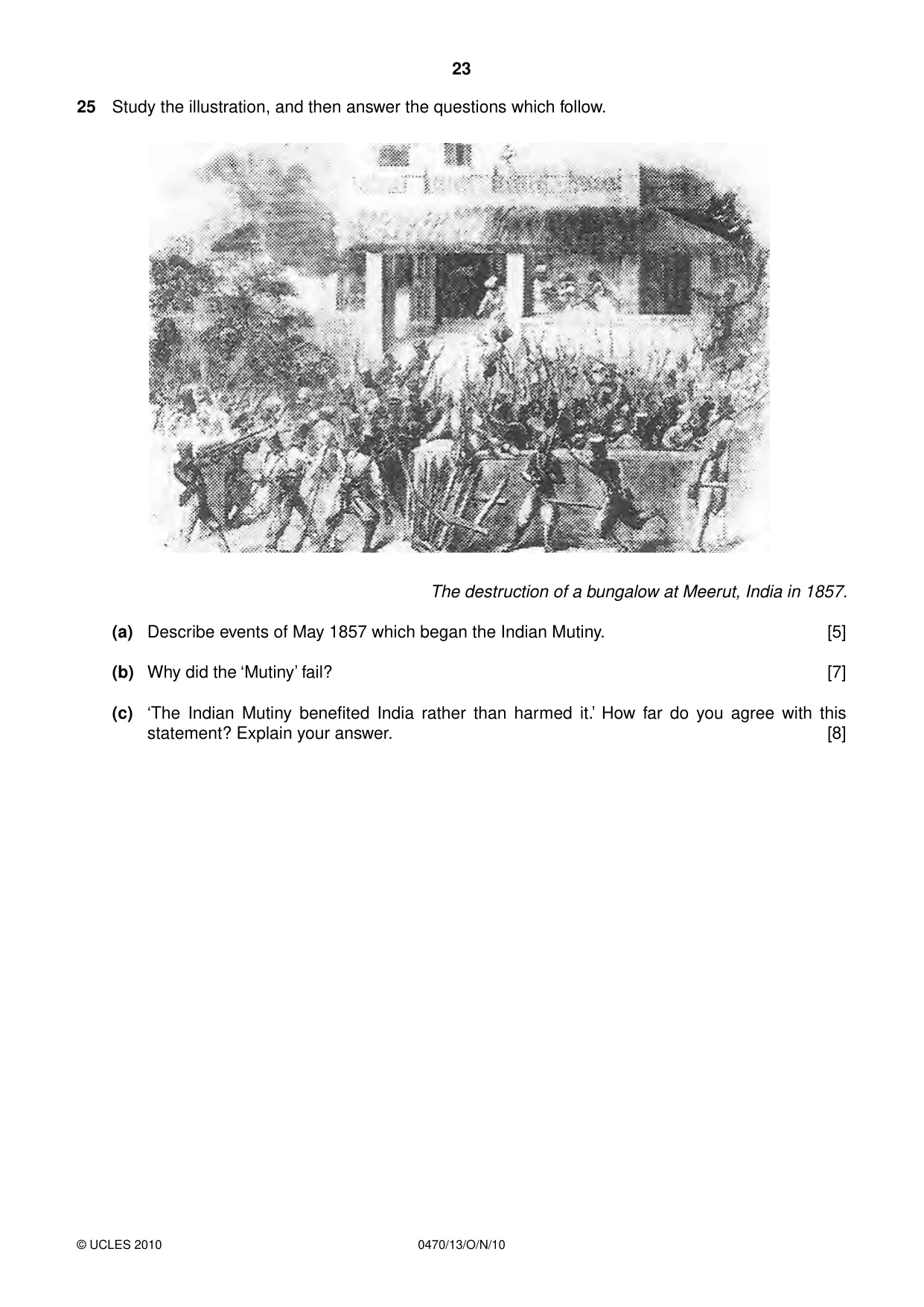 Cambridge IGCSE History 0470 2010 Oct/Nov Paper 1 · Variant 3 question paper, page 23 of 24