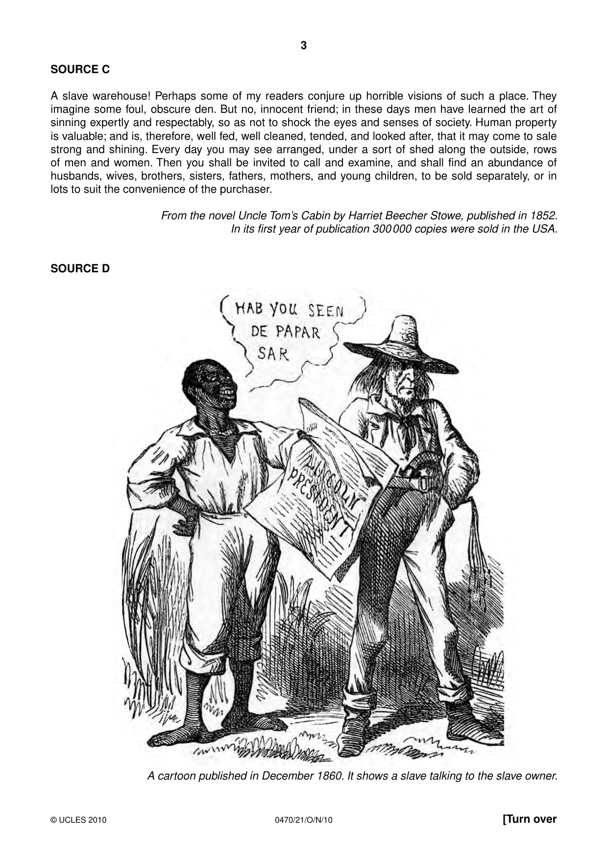 Cambridge IGCSE History 0470 2010 Oct/Nov Paper 2 · Variant 1 question paper, page 3 of 12