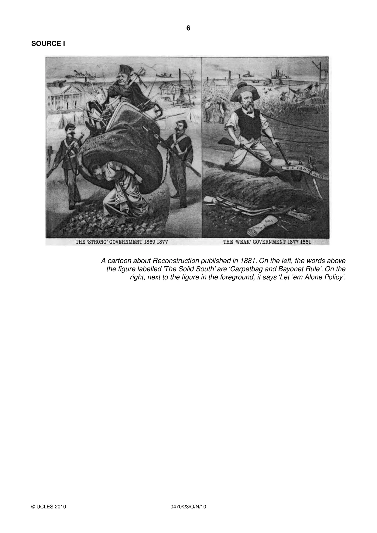 Cambridge IGCSE History 0470 2010 Oct/Nov Paper 2 · Variant 3 question paper, page 6 of 12