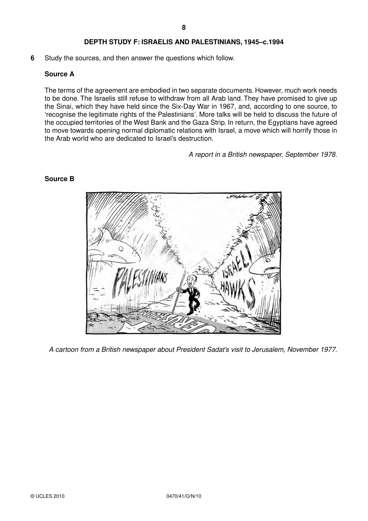 Cambridge IGCSE History 0470 2010 Oct/Nov Paper 4 · Variant 1 question paper, page 8 of 16