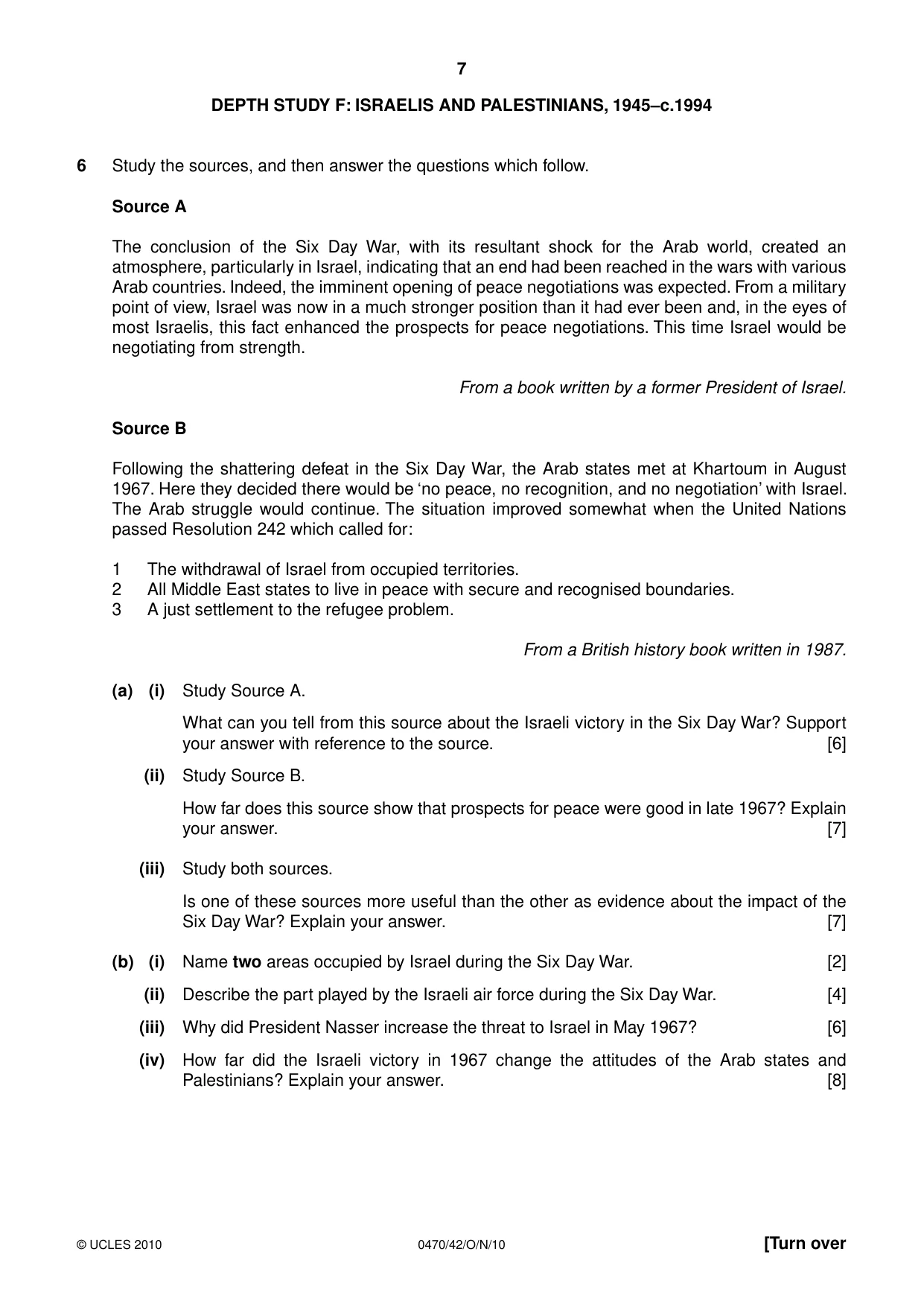 Cambridge IGCSE History 0470 2010 Oct/Nov Paper 4 · Variant 2 question paper, page 7 of 12
