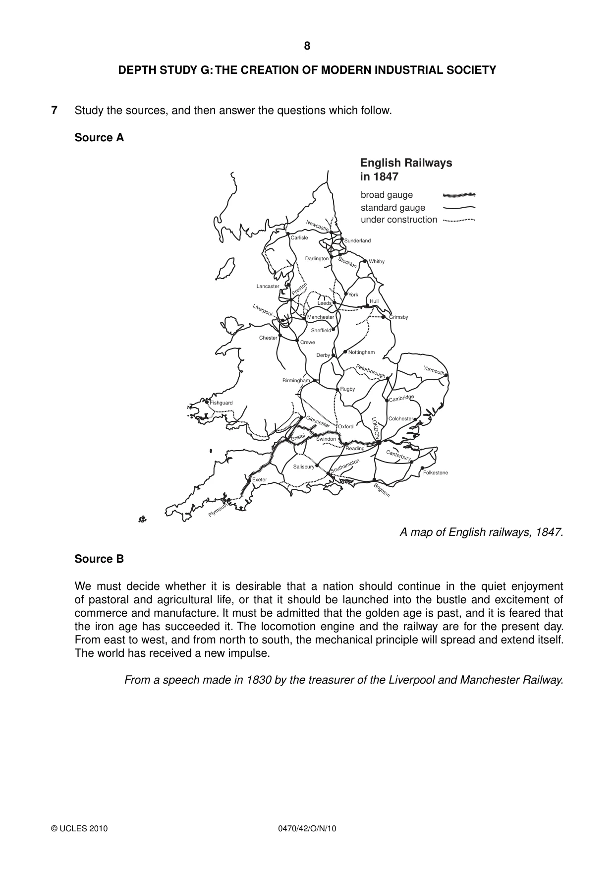 Cambridge IGCSE History 0470 2010 Oct/Nov Paper 4 · Variant 2 question paper, page 8 of 12