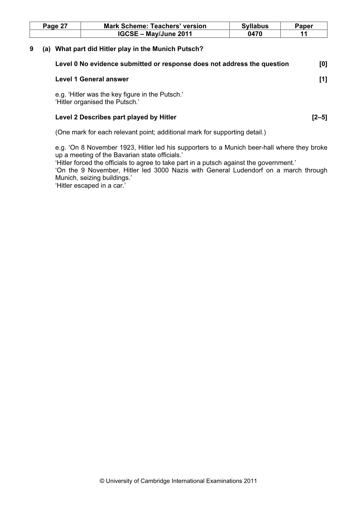 Mark scheme, page 27 of 77