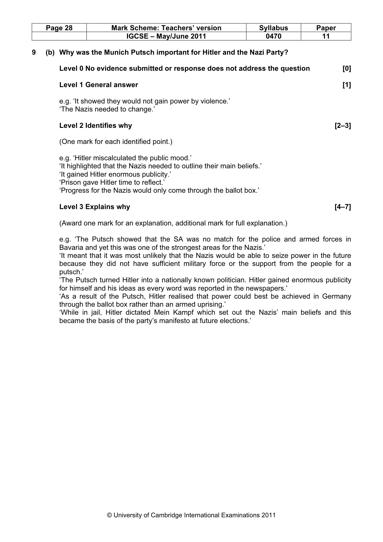 Mark scheme, page 28 of 77