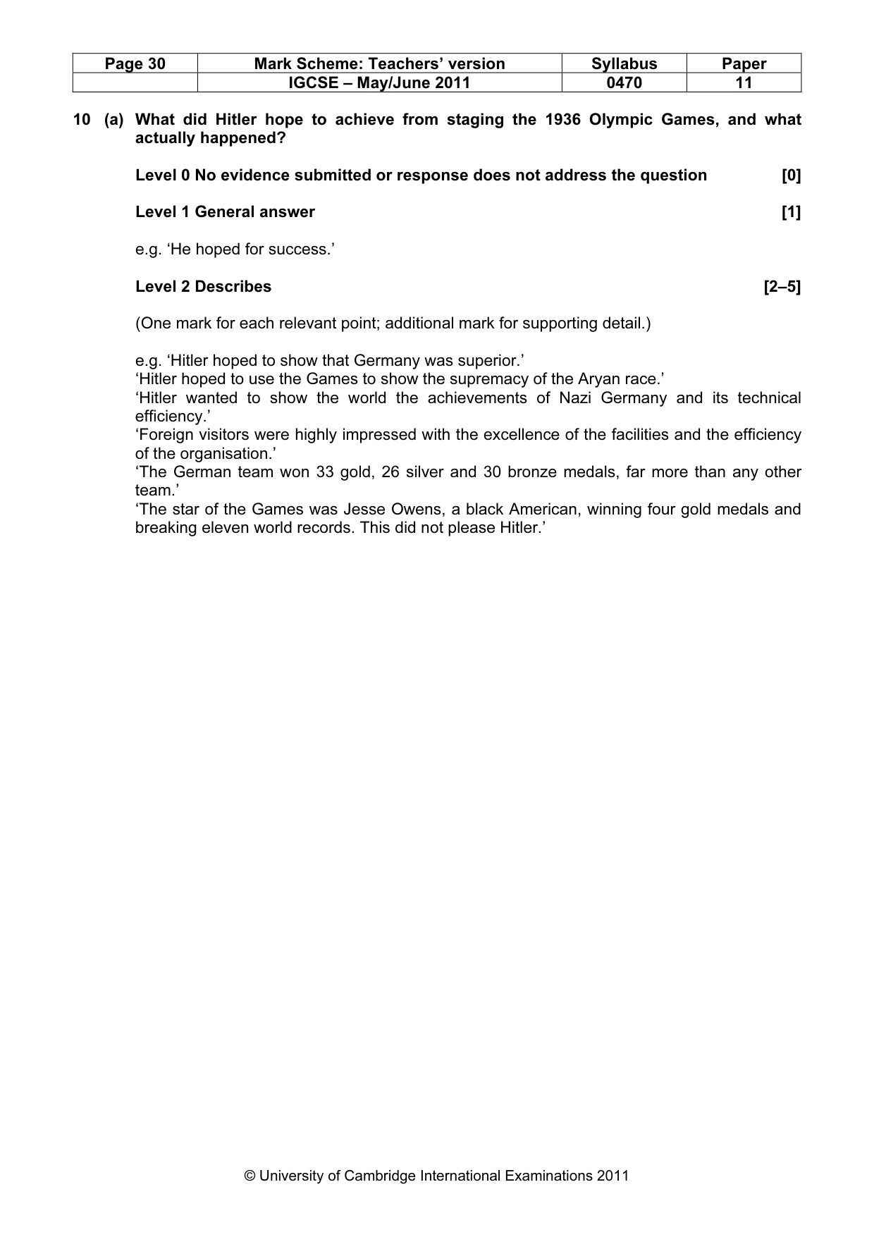 Mark scheme, page 30 of 77