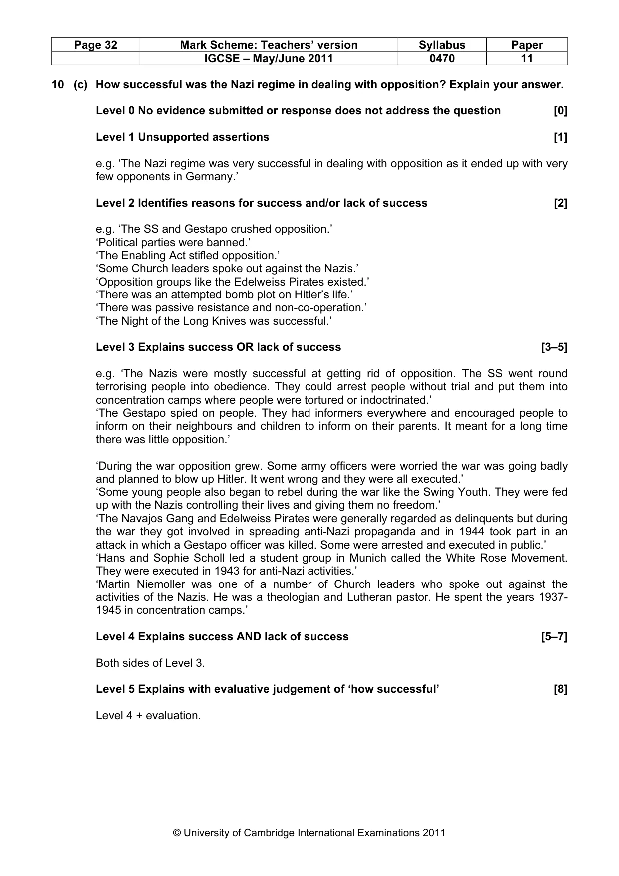 Mark scheme, page 32 of 77