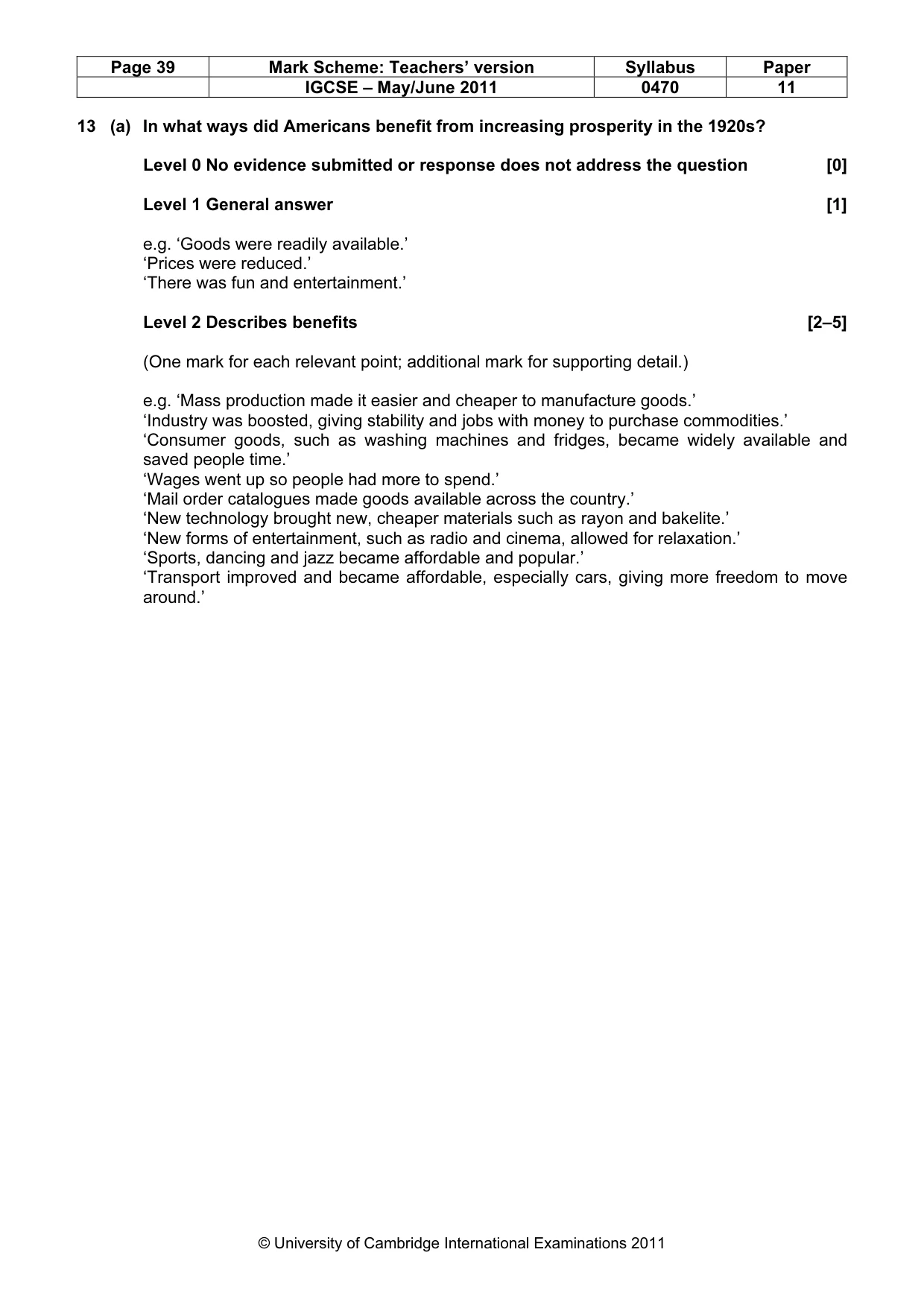 Mark scheme, page 39 of 77