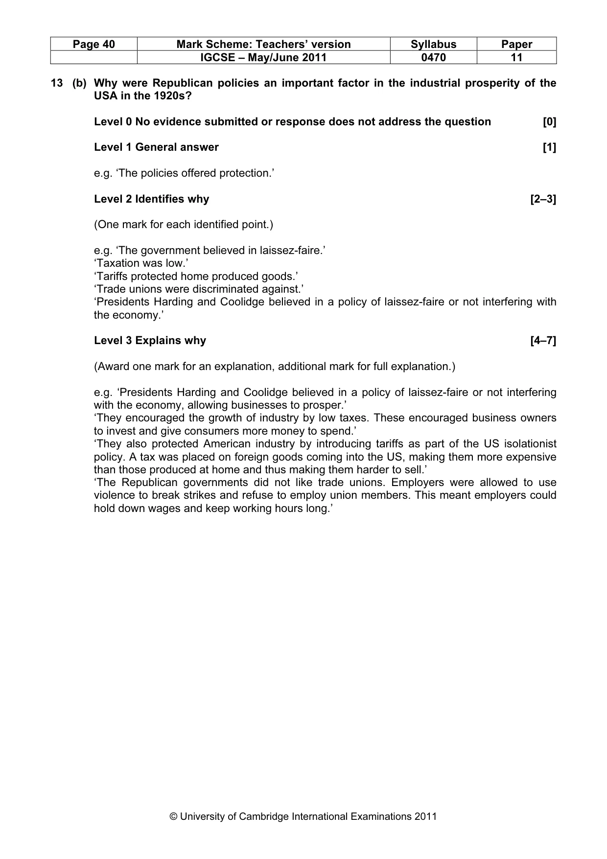 Mark scheme, page 40 of 77