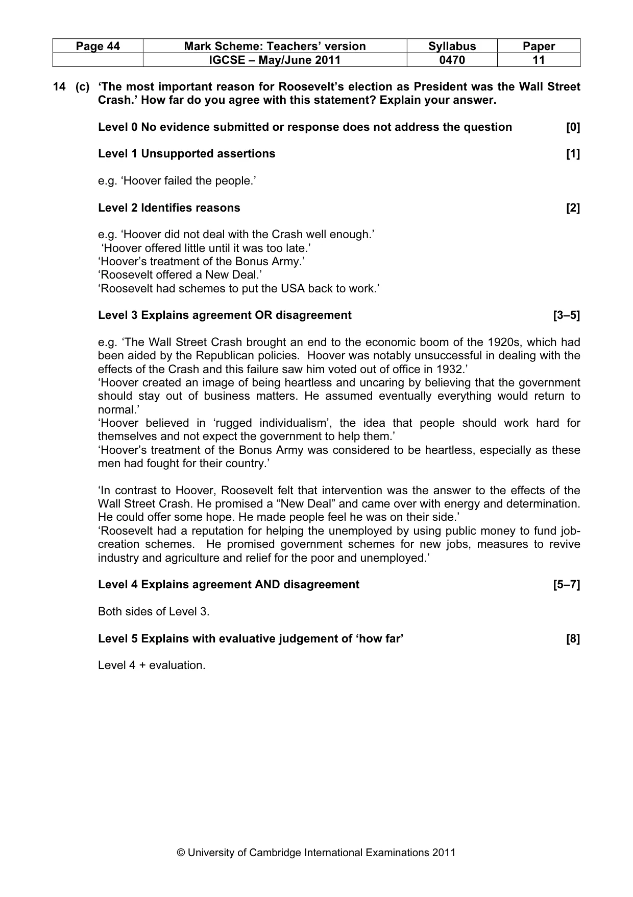 Mark scheme, page 44 of 77