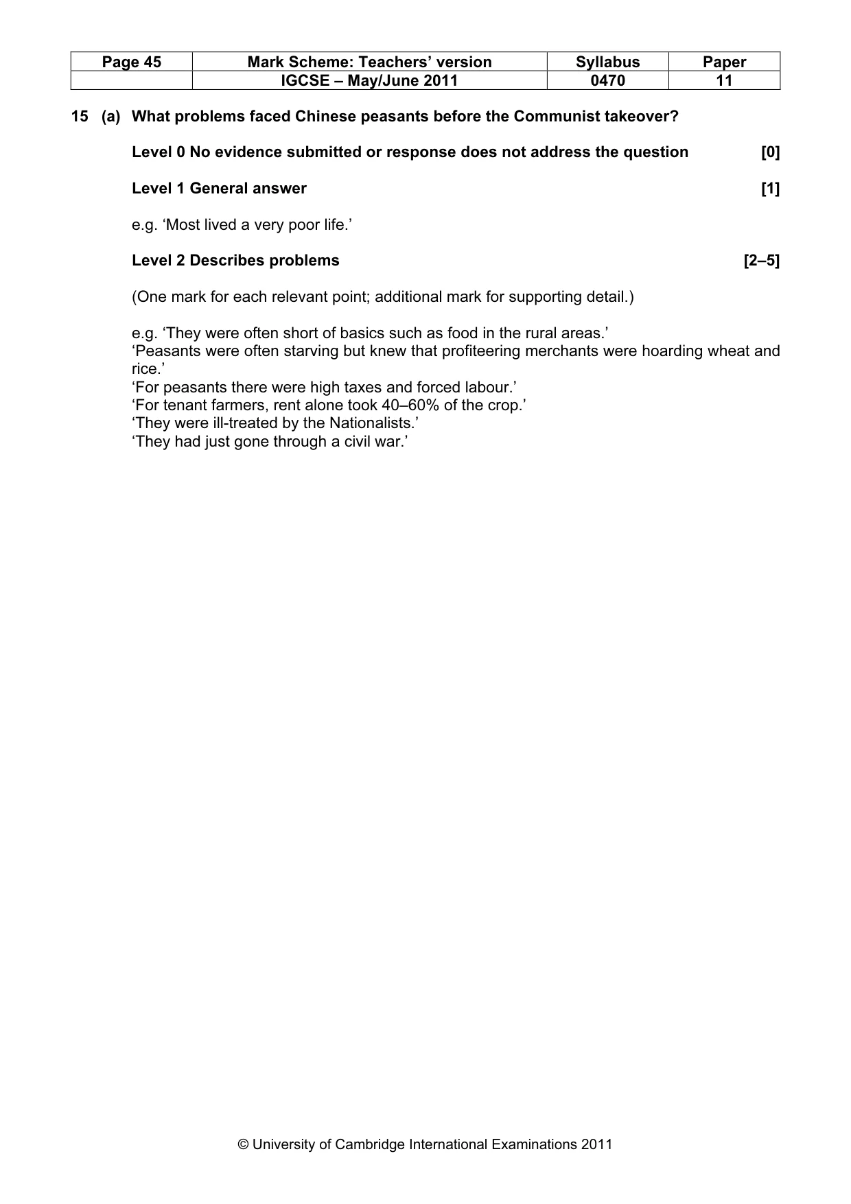 Mark scheme, page 45 of 77
