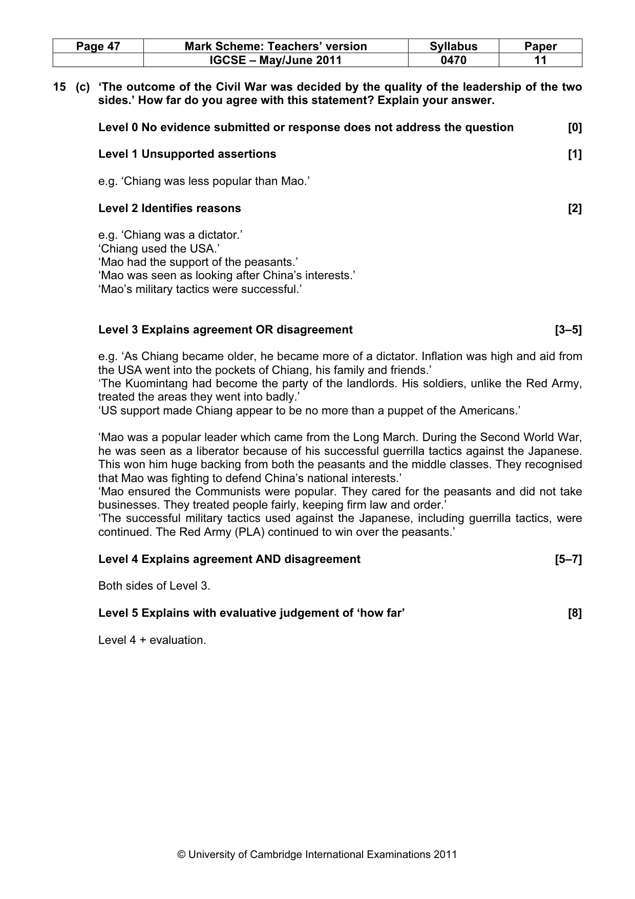Mark scheme, page 47 of 77