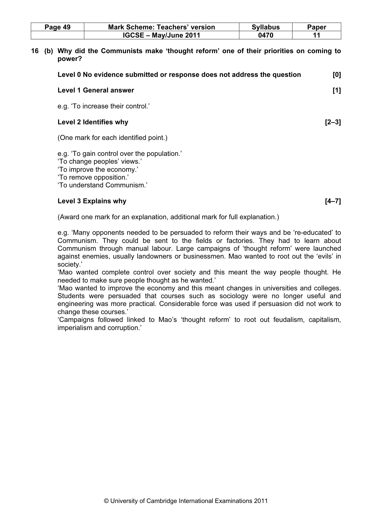 Mark scheme, page 49 of 77
