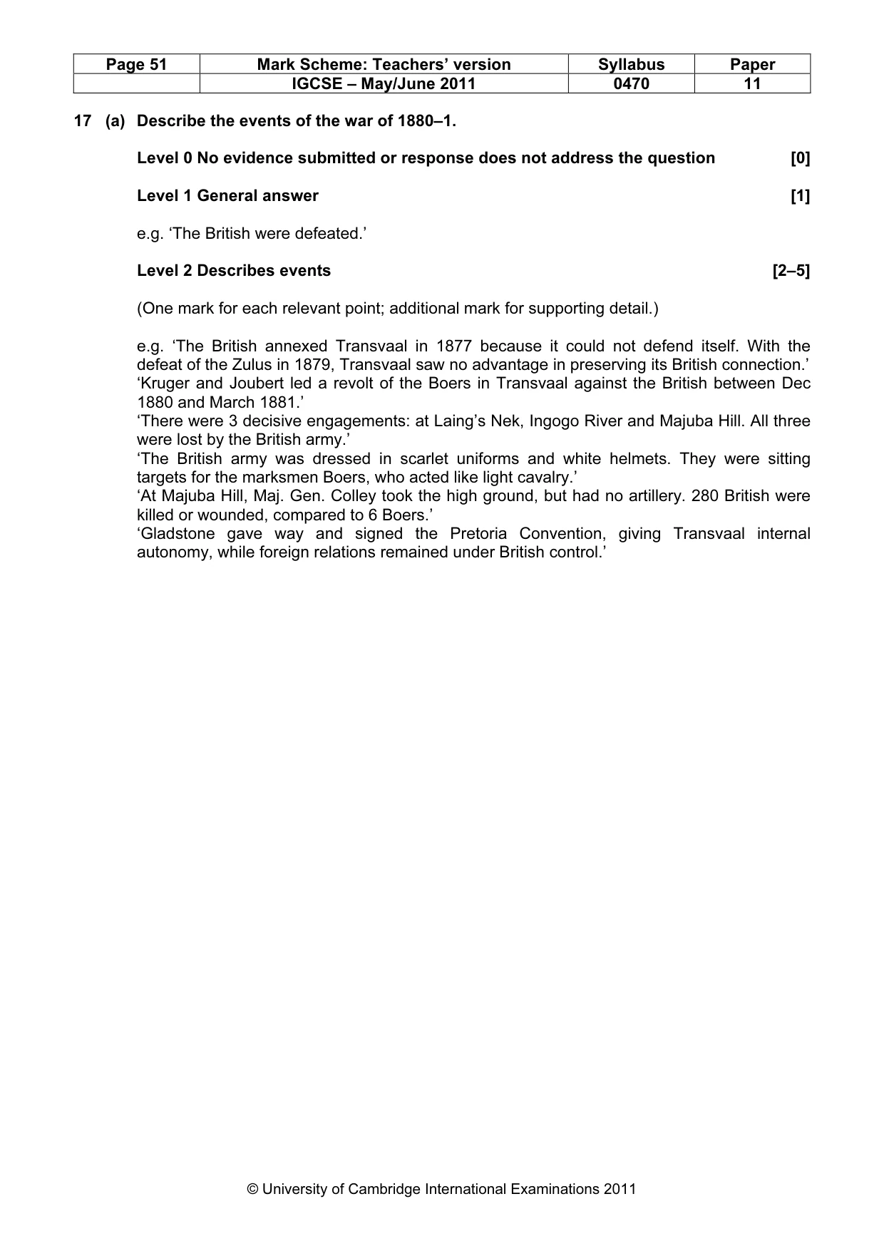 Mark scheme, page 51 of 77