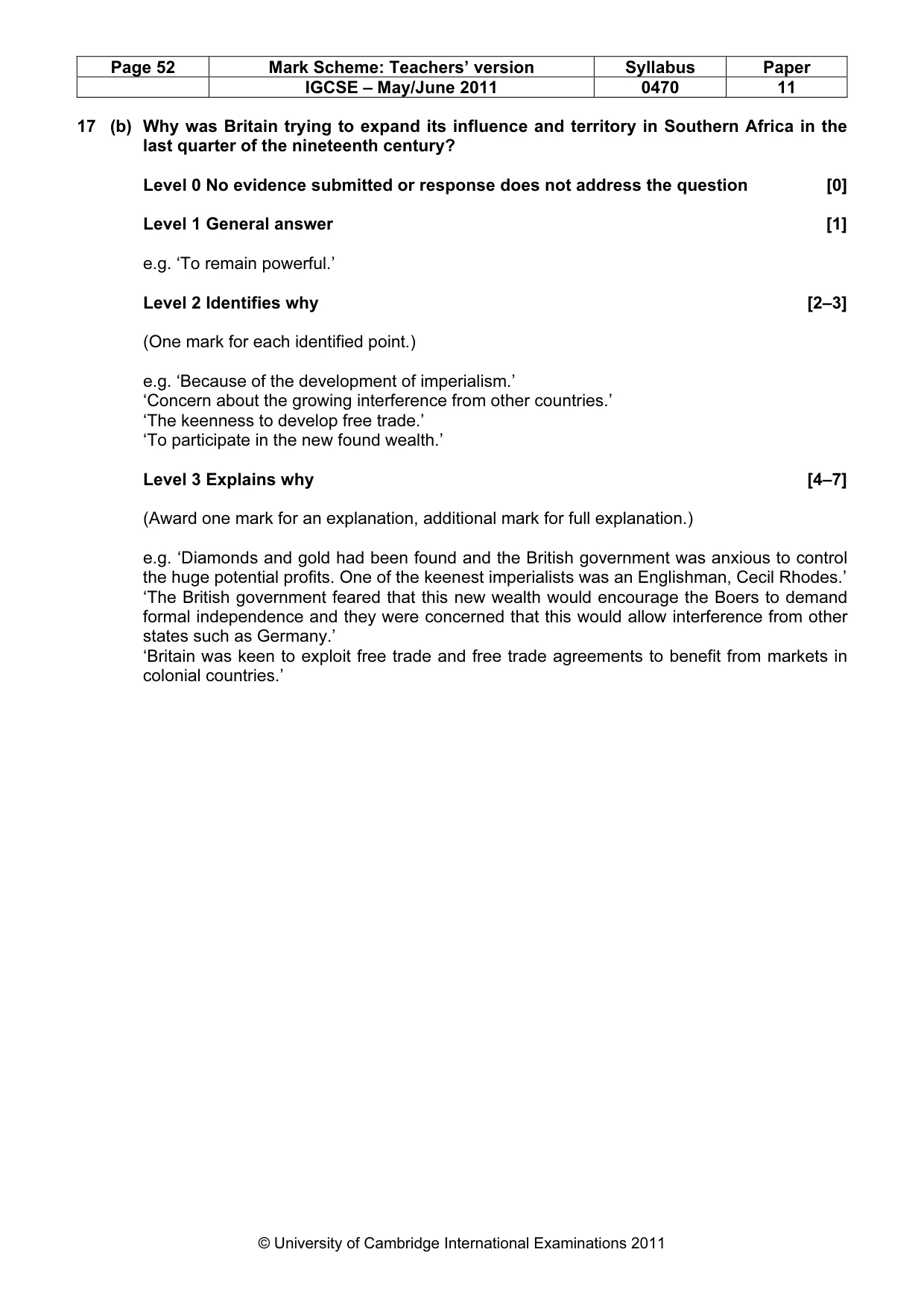Mark scheme, page 52 of 77
