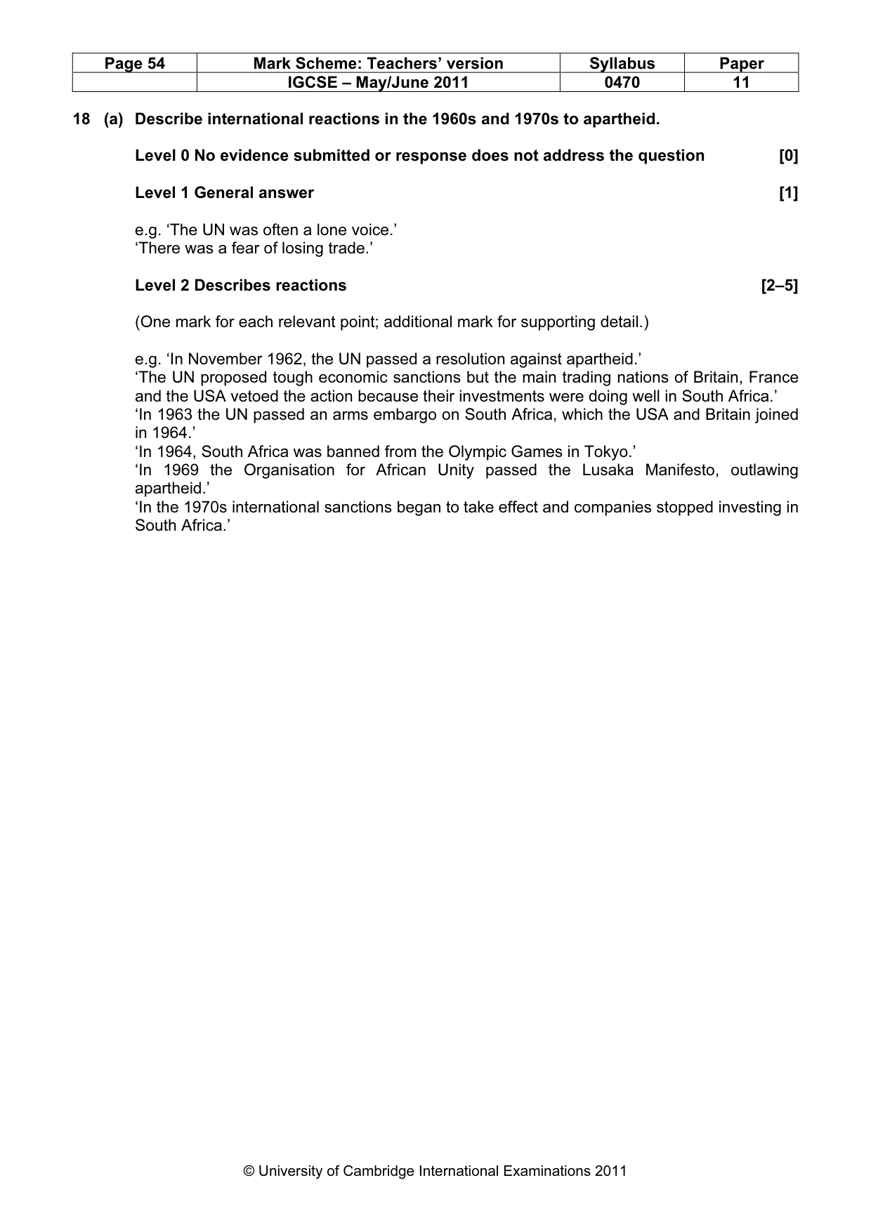 Mark scheme, page 54 of 77