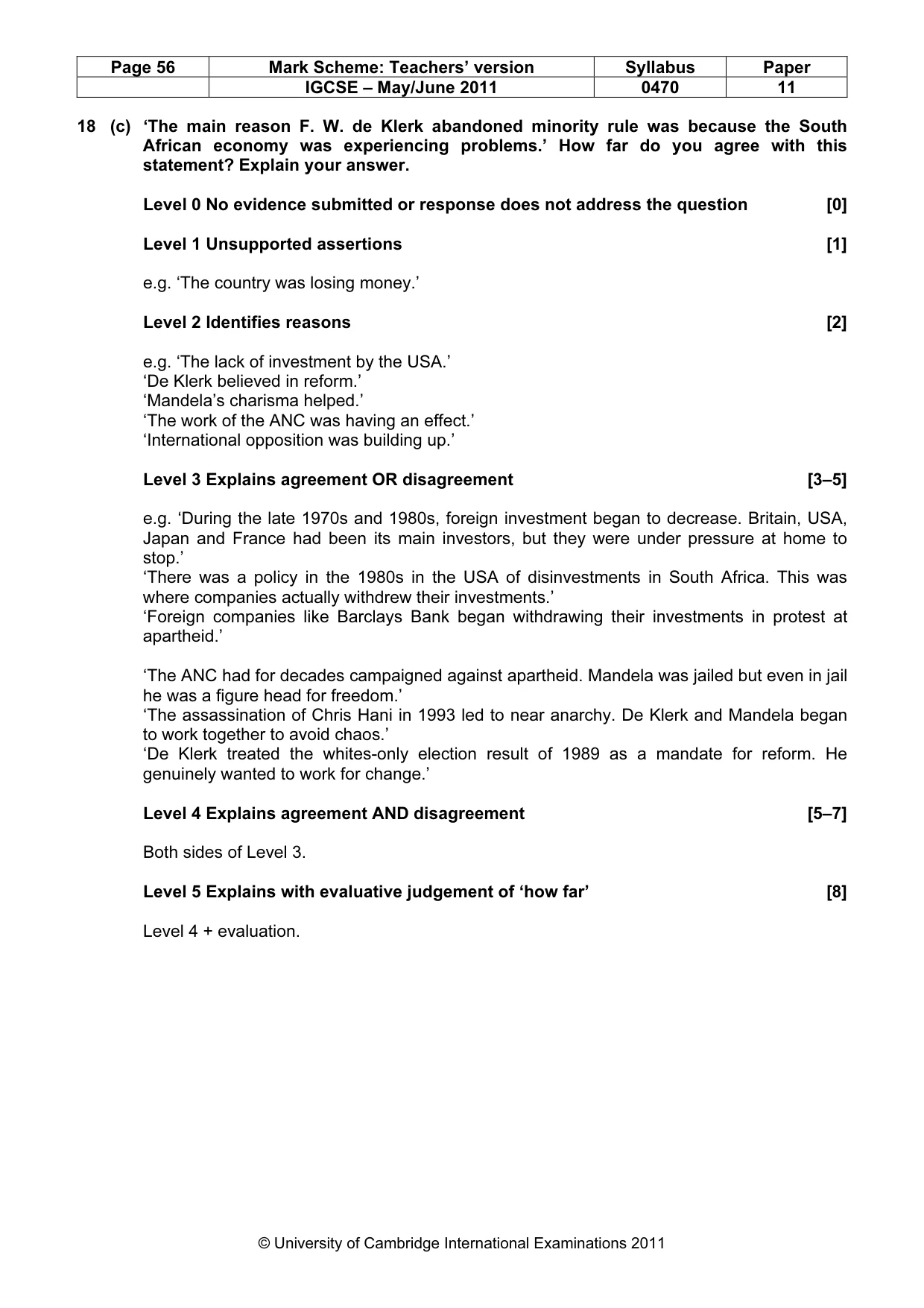 Mark scheme, page 56 of 77