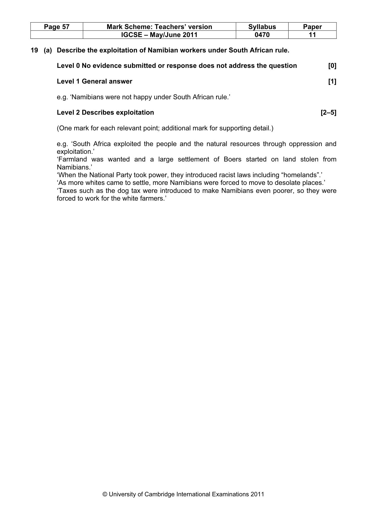 Mark scheme, page 57 of 77