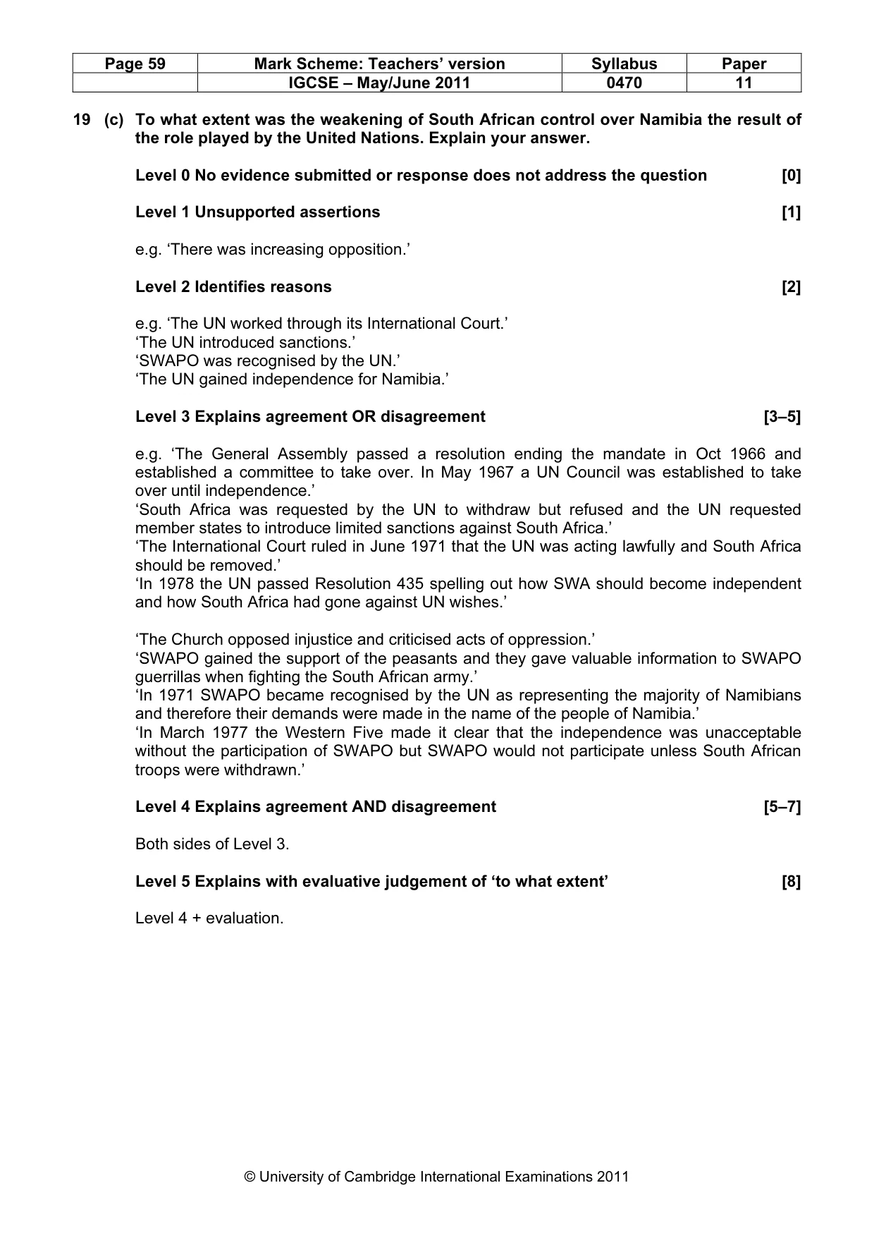Mark scheme, page 59 of 77