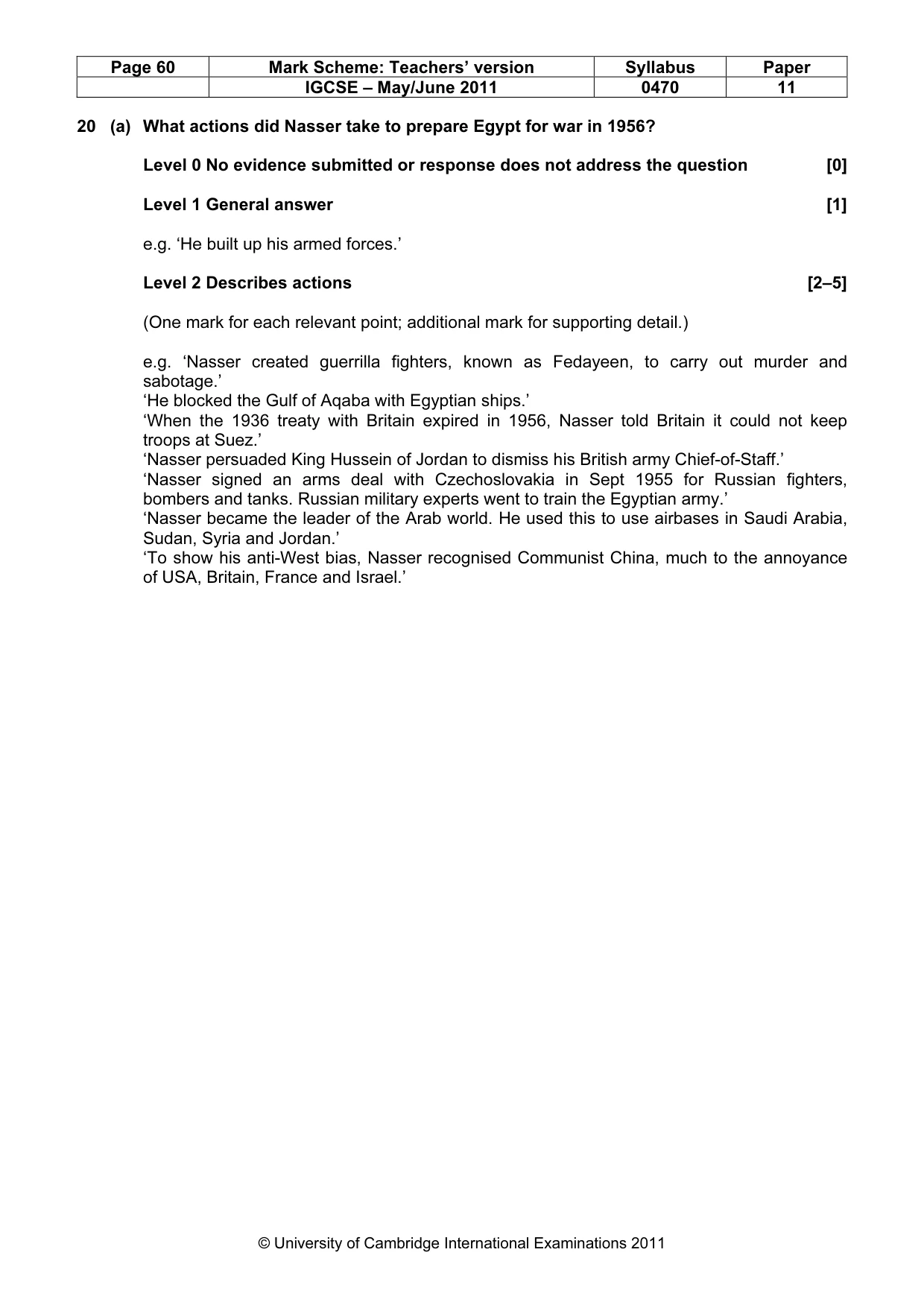 Mark scheme, page 60 of 77