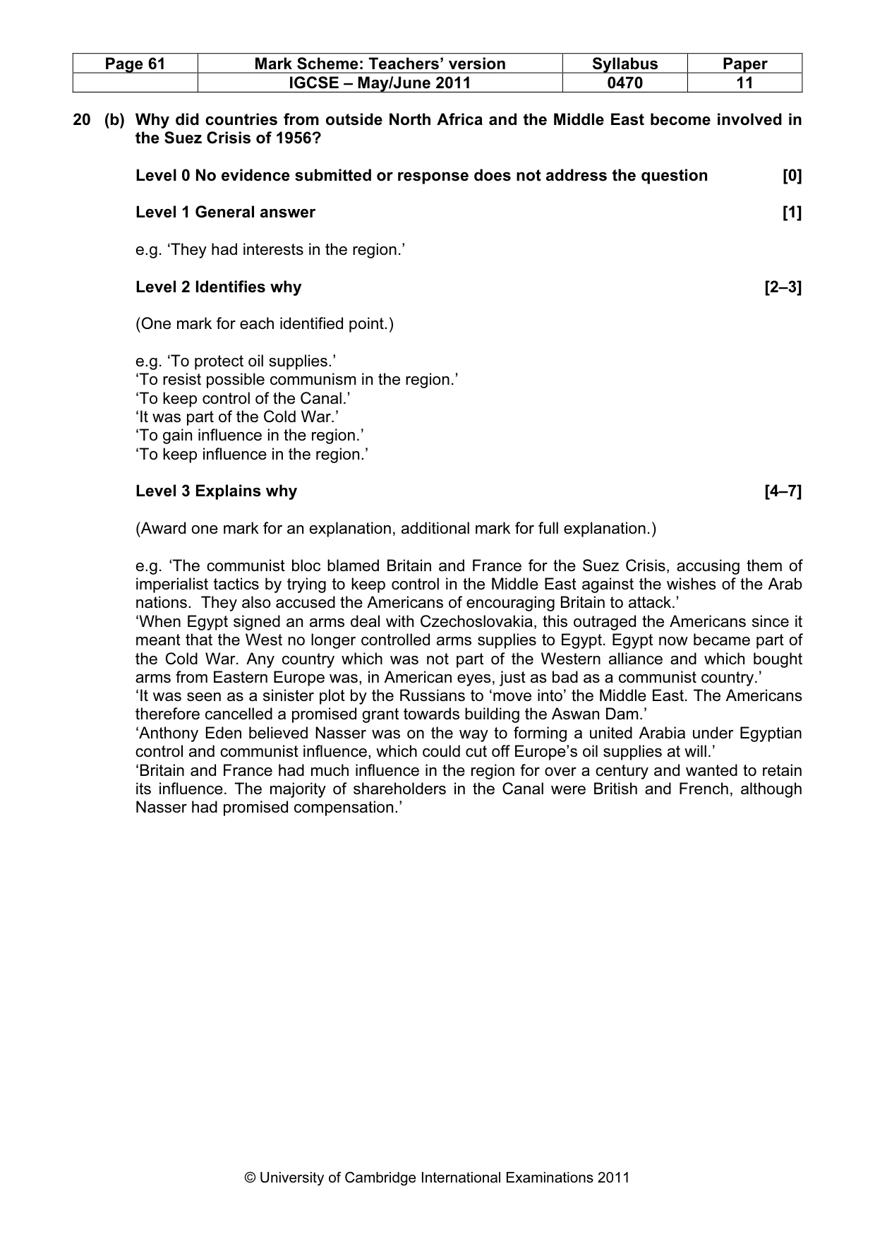 Mark scheme, page 61 of 77