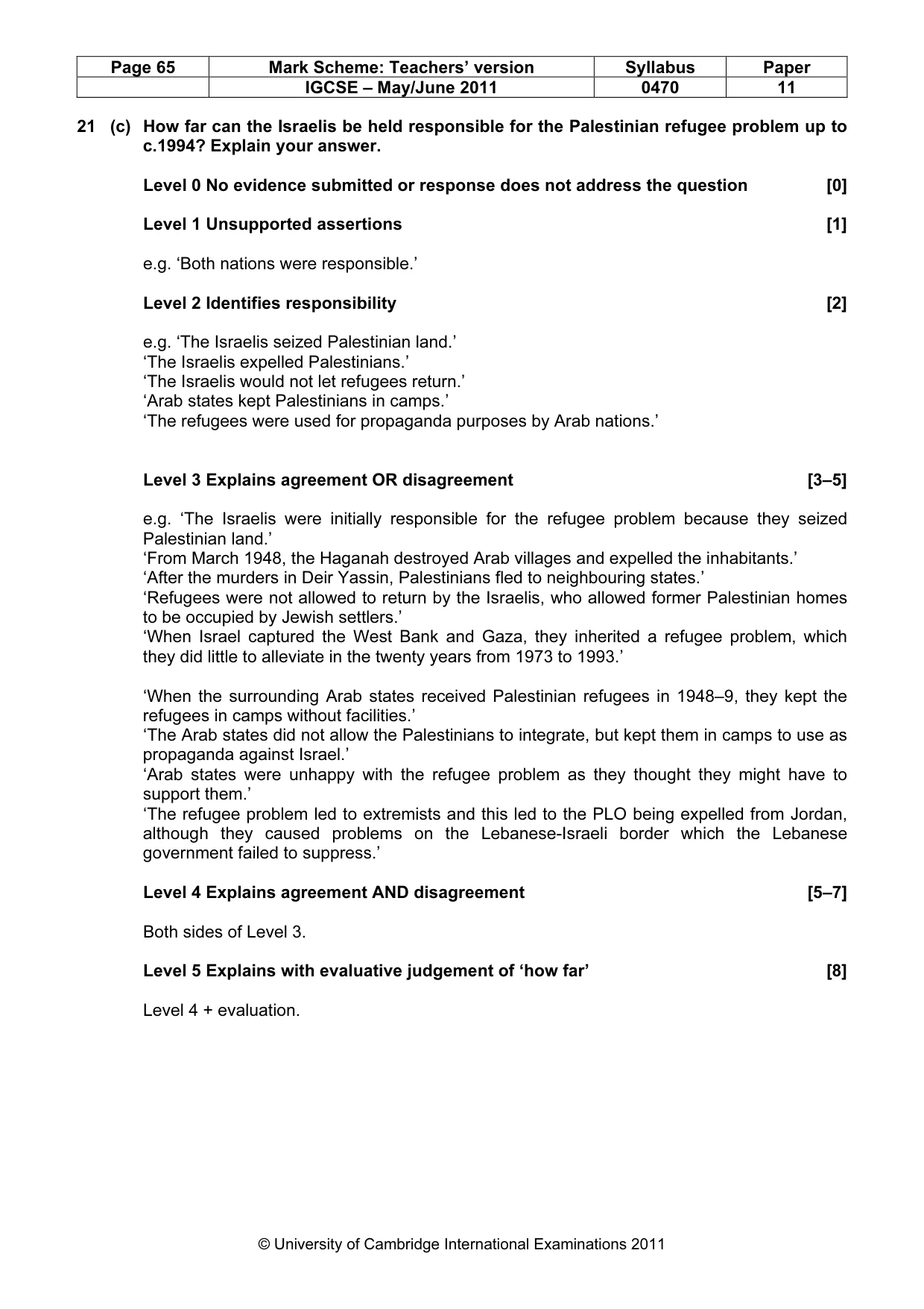 Mark scheme, page 65 of 77