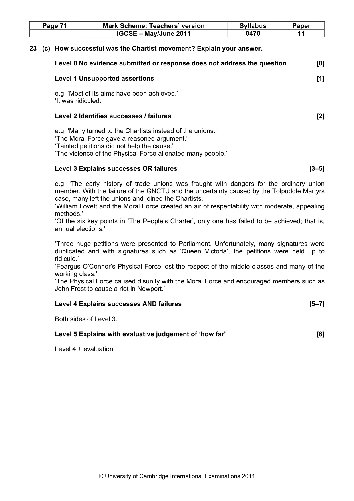 Mark scheme, page 71 of 77