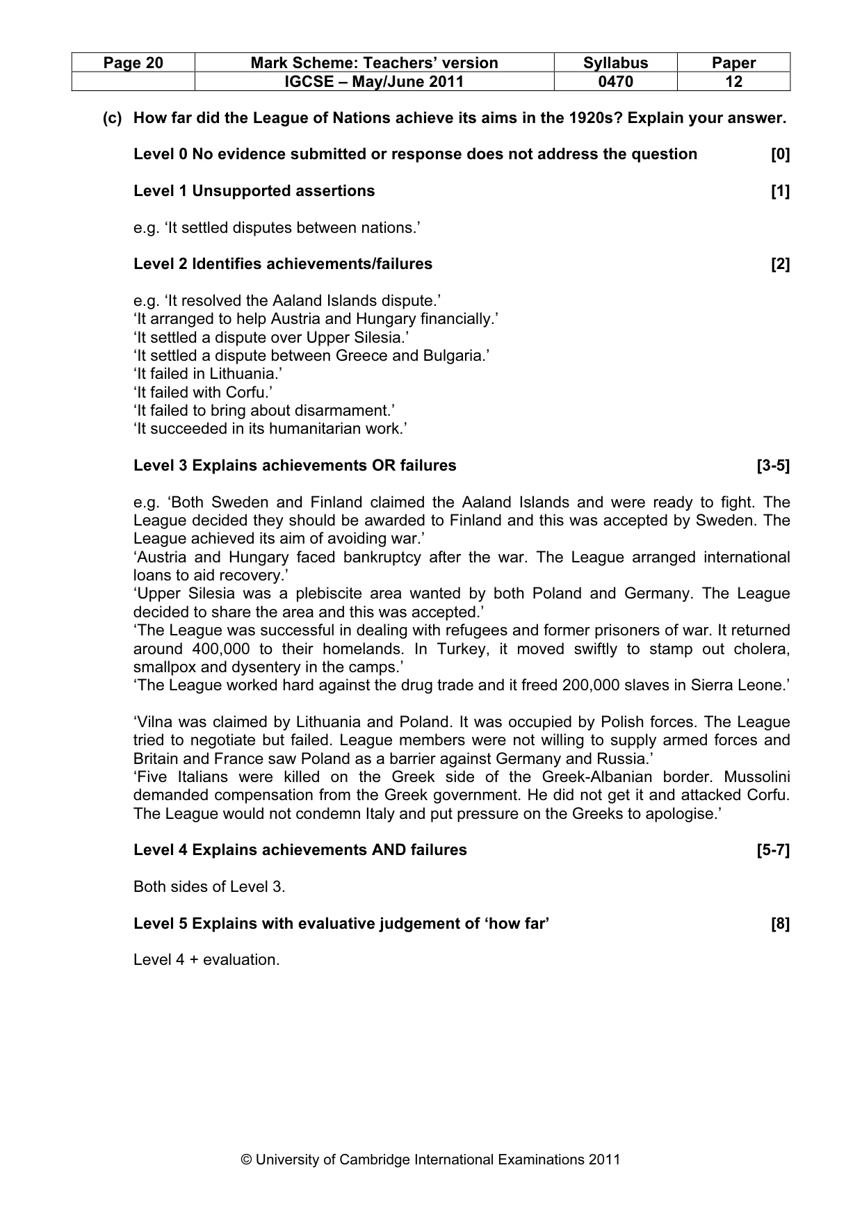 Mark scheme, page 20 of 77
