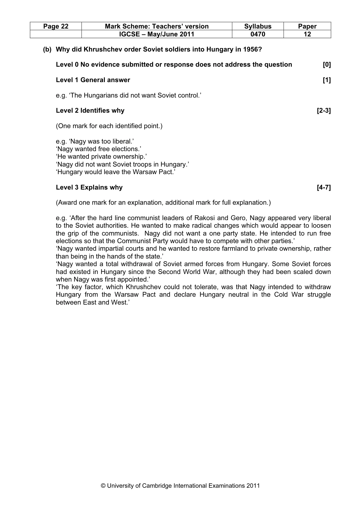 Mark scheme, page 22 of 77