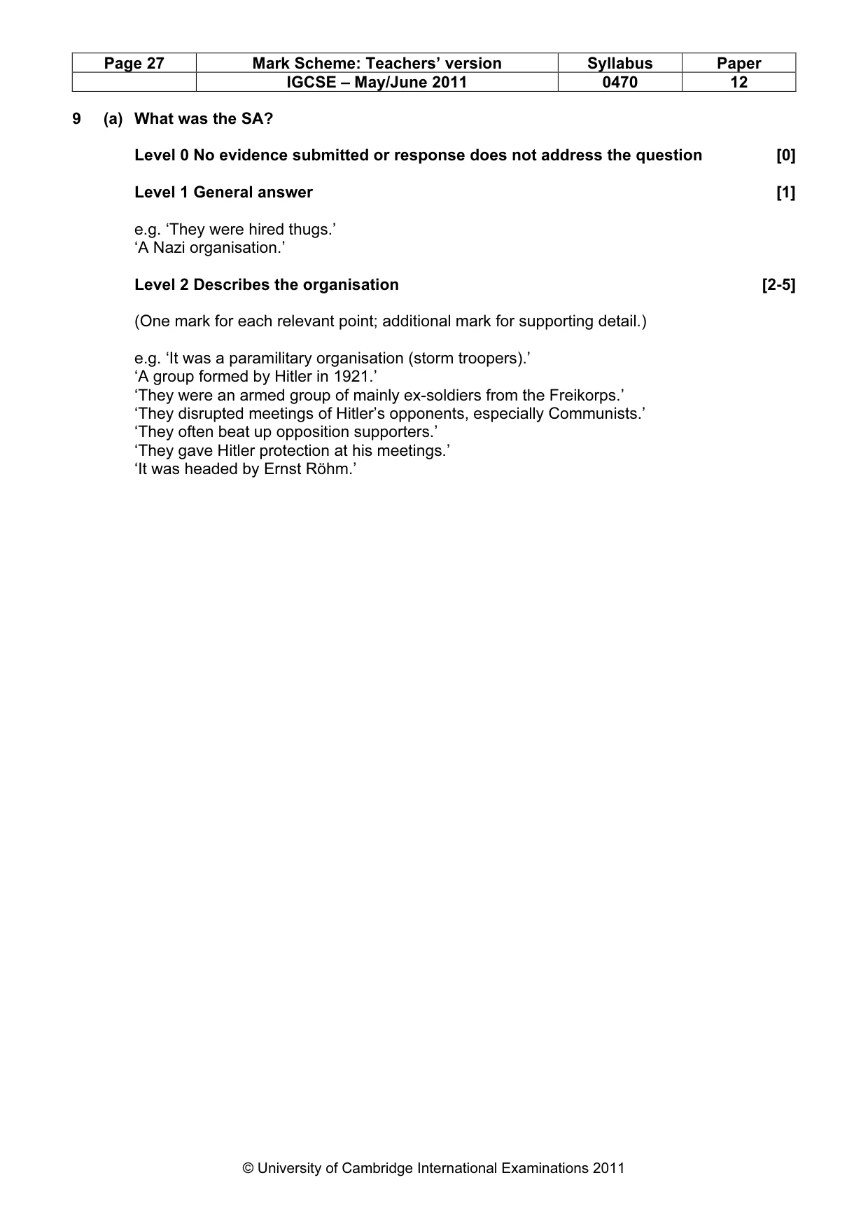 Mark scheme, page 27 of 77