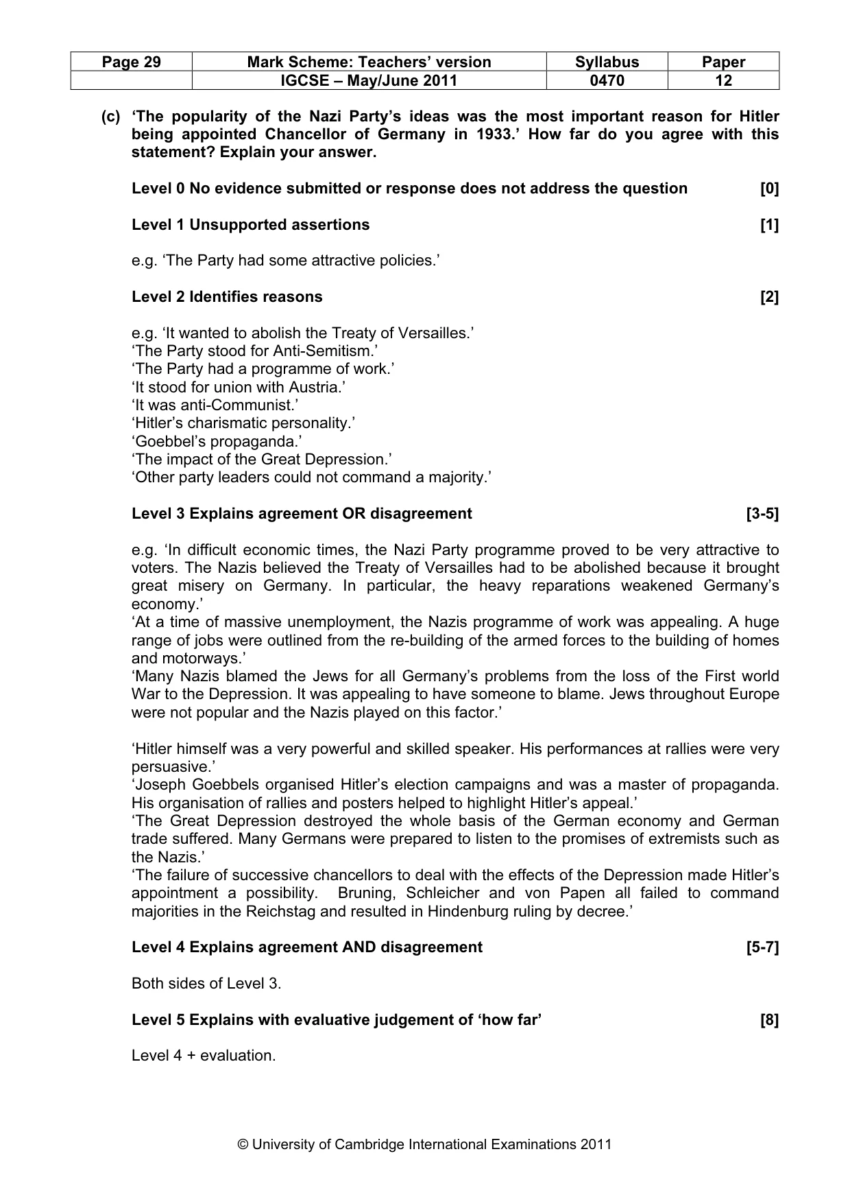 Mark scheme, page 29 of 77